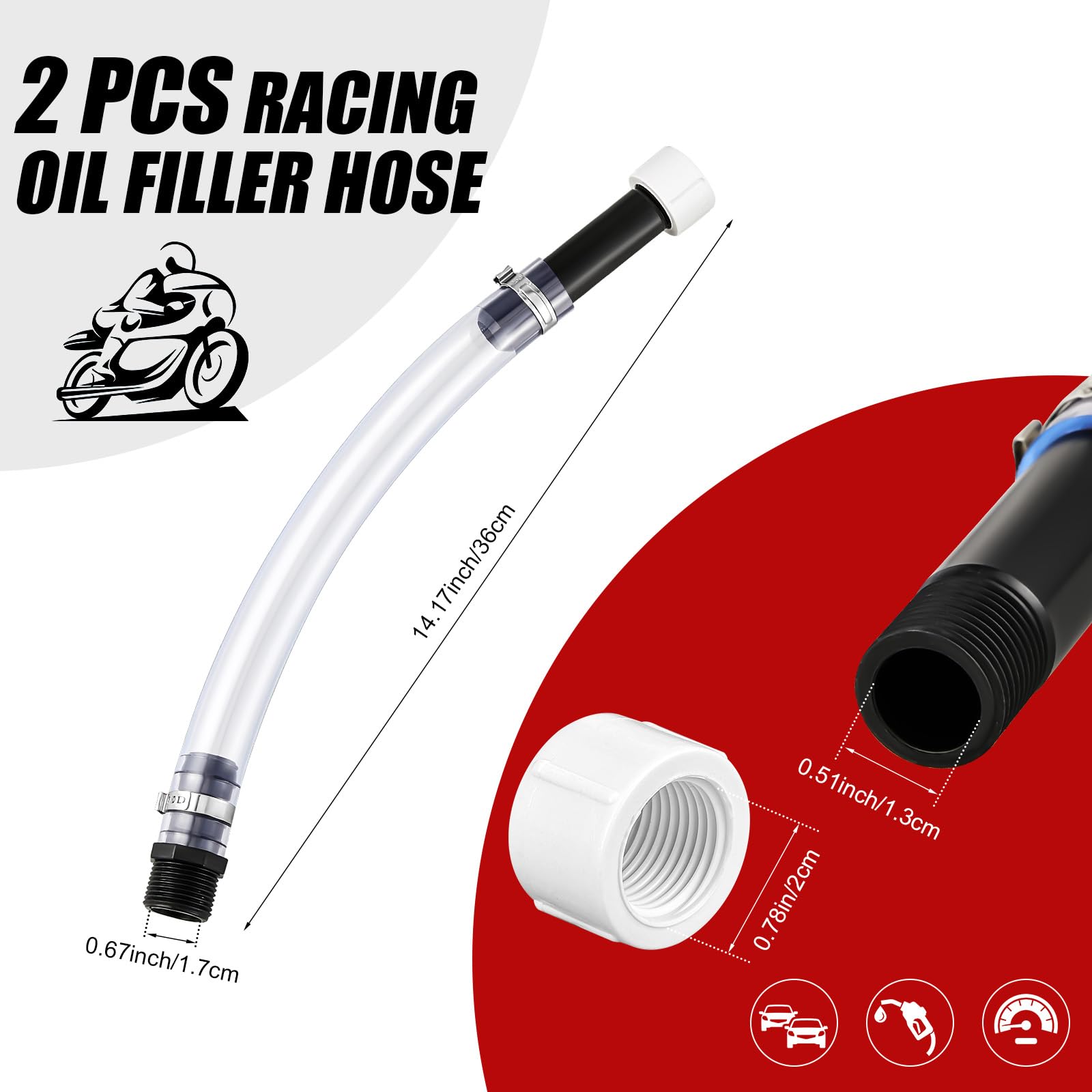 Fabbay 4 Pcs Racing Fuel Jug Caps Hoses 5 Gallon Gas Can Cap Replacement For 5 Gallon Fuel Jug Tank(Classic Style)