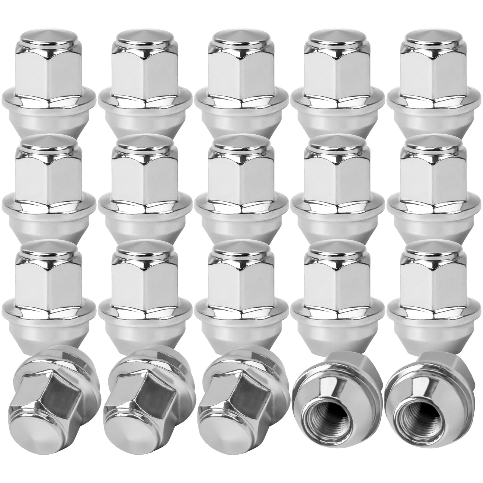 M12*1.5 Wheel Lug Nuts 20PCS Compatible with for 2009-2023 Ford EcoSport/Escape/Fiesta/Focus/Fusion/Ranger/Transit/Bronco/Bronco Sport 2012-2019 Lincoln MKC/MKZ 611-303 ACPZ-1012-H