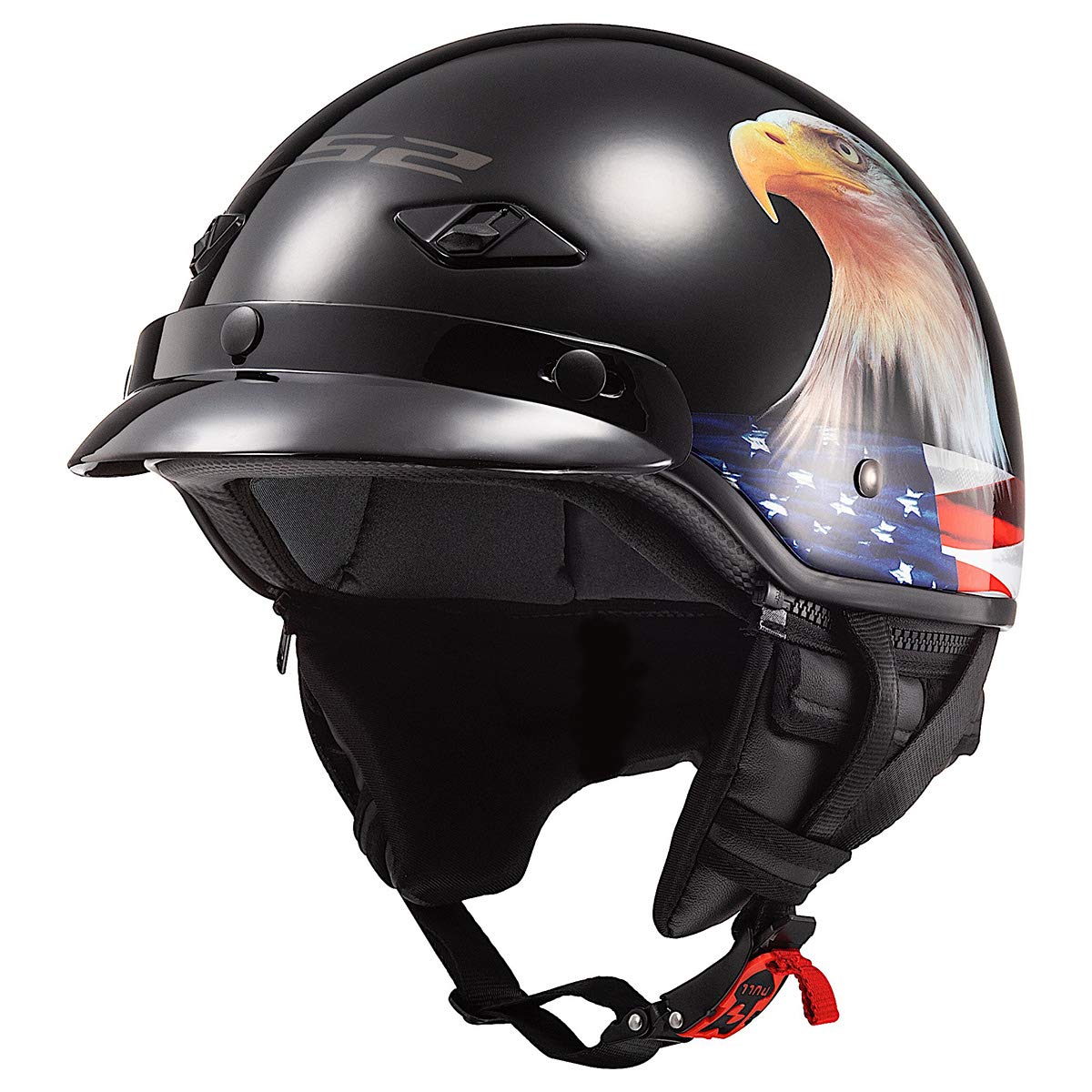 Ls2 Helmets Bagger Motorcycle Half Helmet (Murica - Medium)