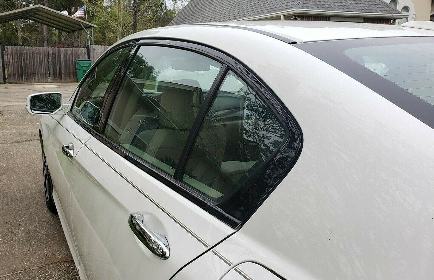 Slickmod Chrome Delete Blackout Vinyl Overlay For 2013-2017 Honda Accord Sedan Window Trim (Gloss Black)