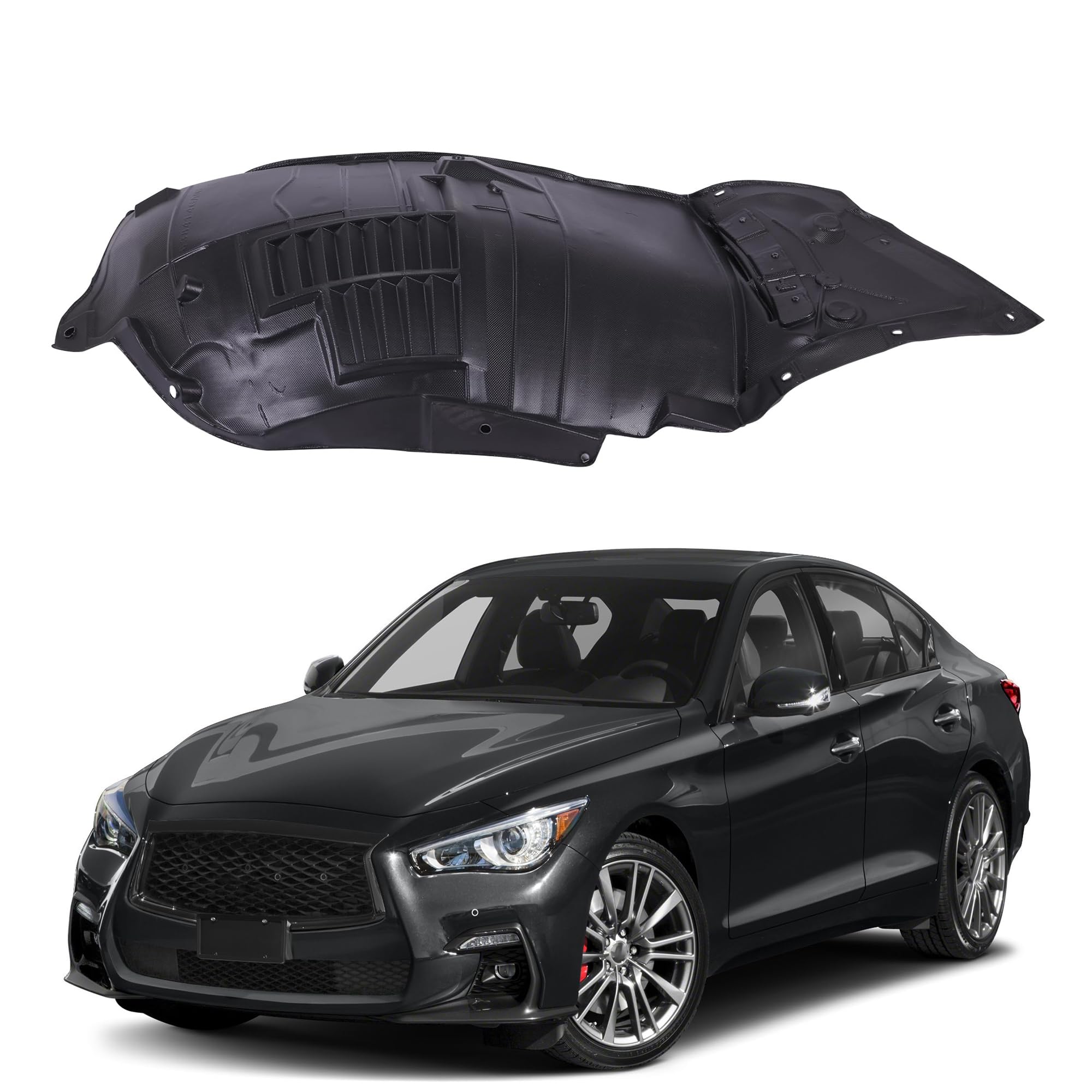 ALING Fender Liner Left Inner Front Wheel Liner Splash Shields Guard Fits for 2014-2023 Infiniti Q50 Driver Side New Liner Repla