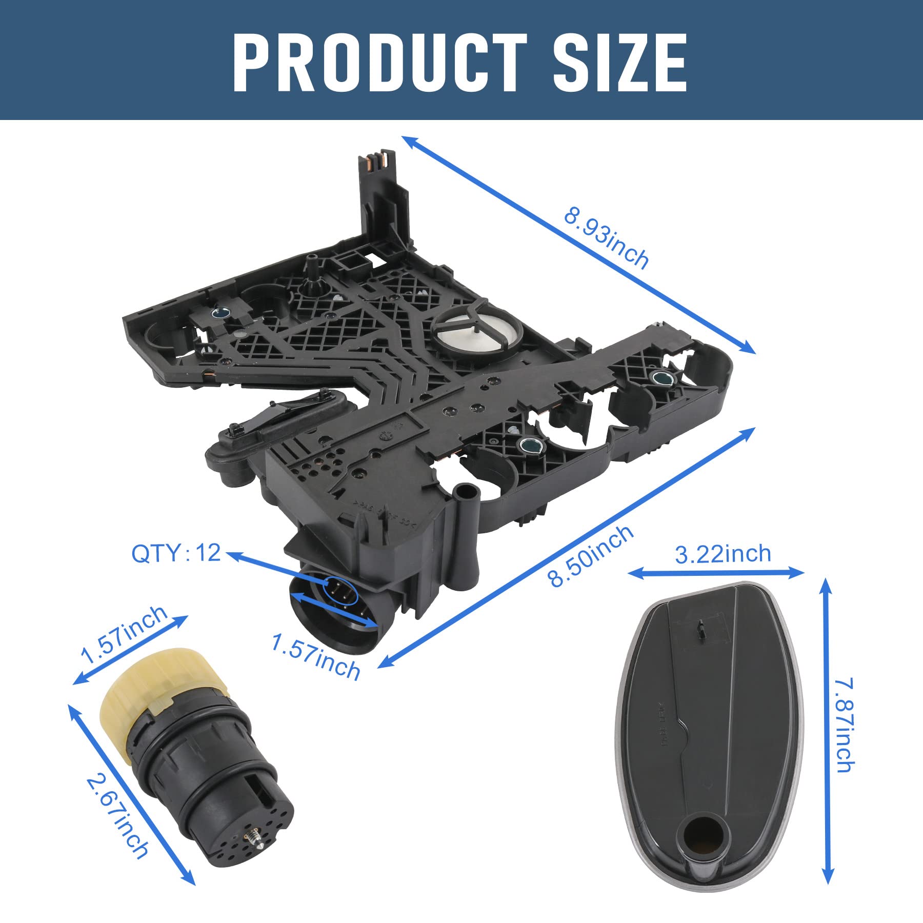 Transmission Conductor Plate+Connector+Gasket+Filter Kit Compatible with Mercedes Benz 722.6 5-Speed Automatic, Replace # 140270