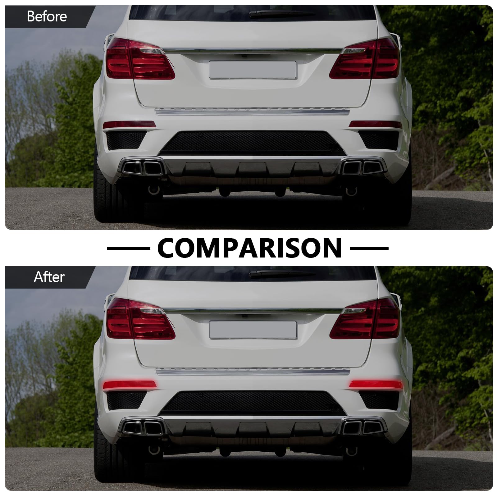 Bomunik Rear Bumper Reflector 2012-2019 For Benz GL320 GL450 GL550 W166 13-16 GL Class Replacement number # 1668200374 (left rea