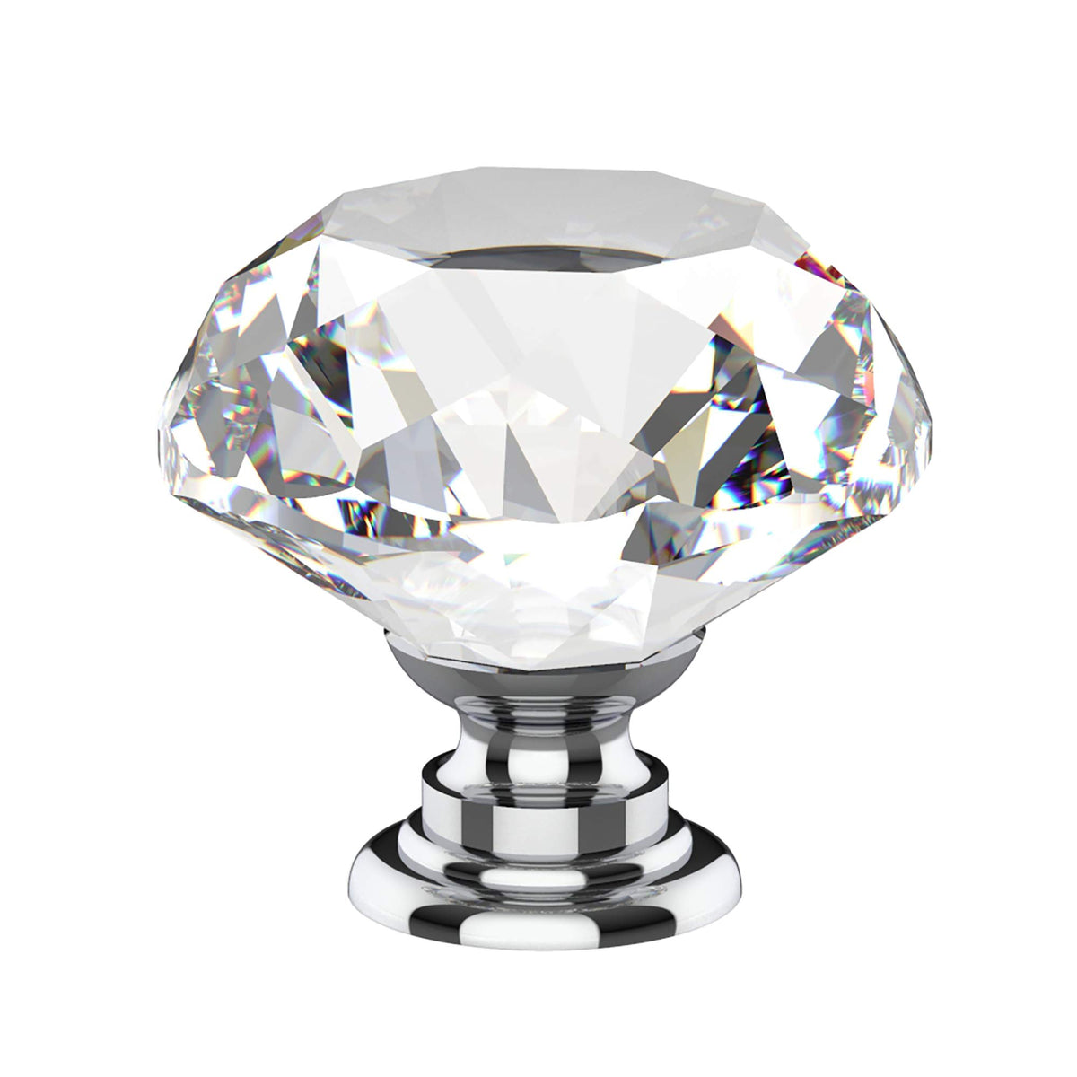 Alzassbg 10 Pack Clear Crystal Drawer Knobs, 1-1/5 Inch(30Mm) Diameter Cabinet Knobs Glass Diamond Crystal Knobs For Drawers Al1001