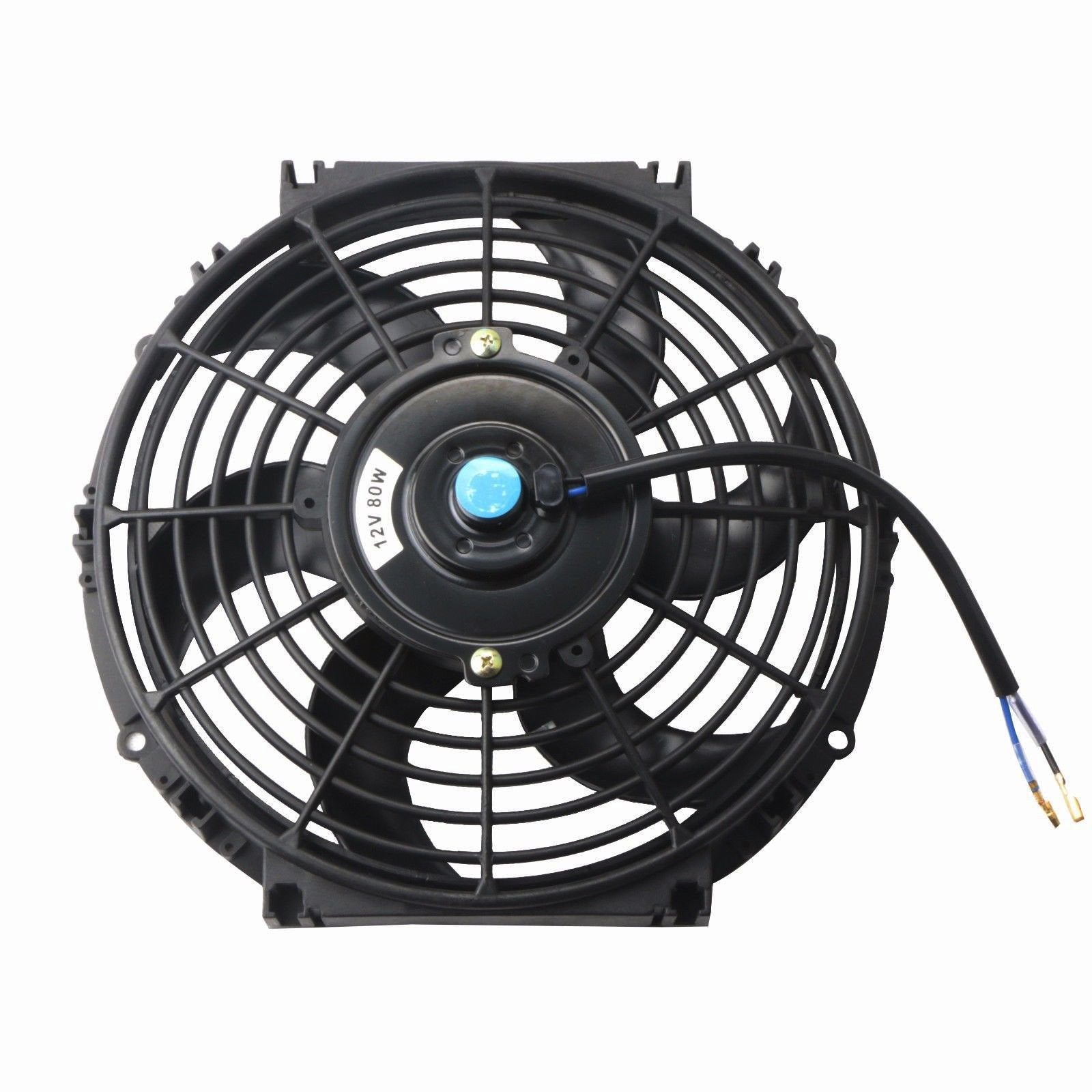 Mostplus Black Universal Electric Radiator Slim Fan Push/Pull 12V + Mounting Kit (10 Inch) Set Of 2