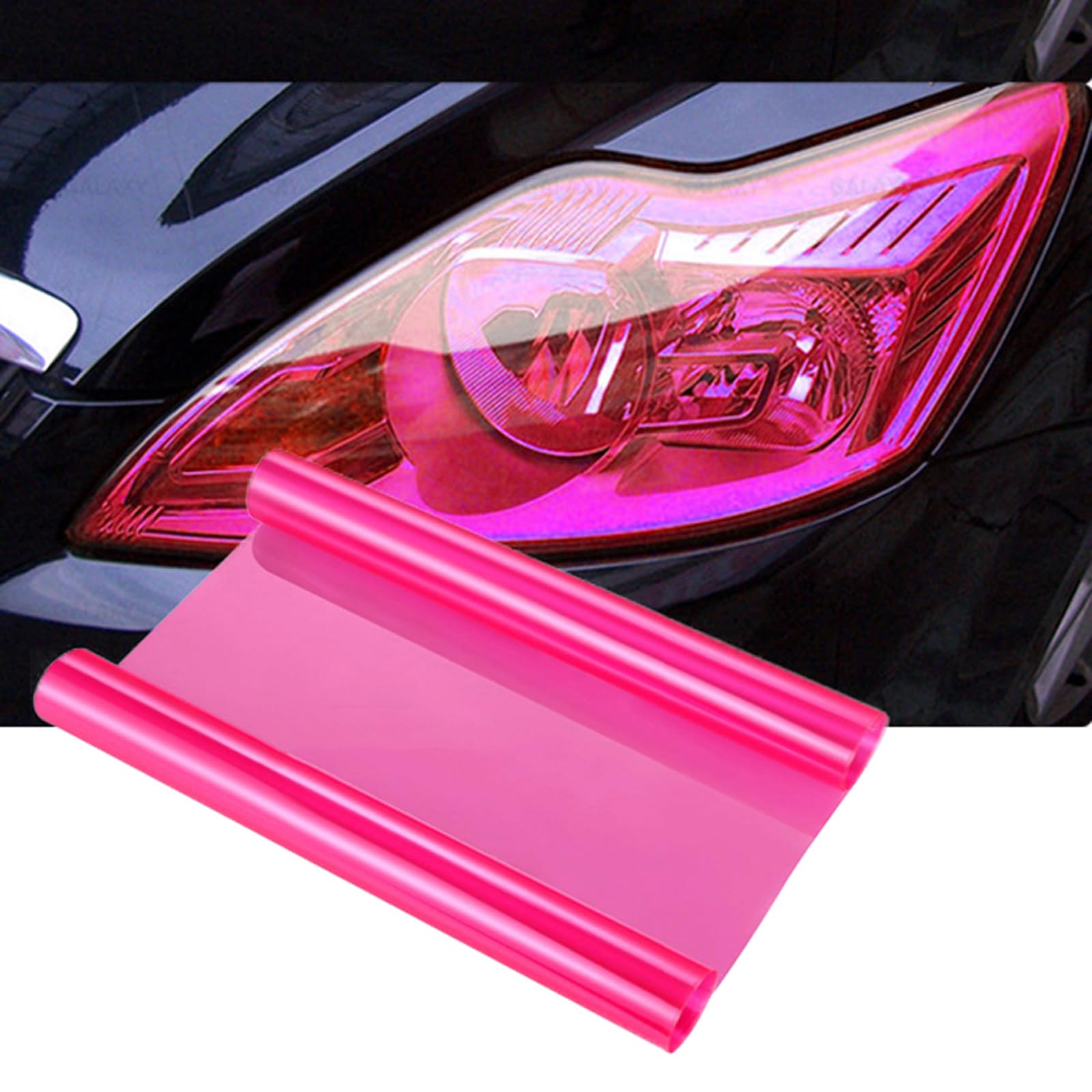 Car Light Tint Film Car Light Film Sticker Headlight Fog Light Tinted Color Films Sticker Auto Smoke Film Sheet Sticker Cover For Car Headlight Brake Lights Taillight Fog Light(Pink,30X100Cm)