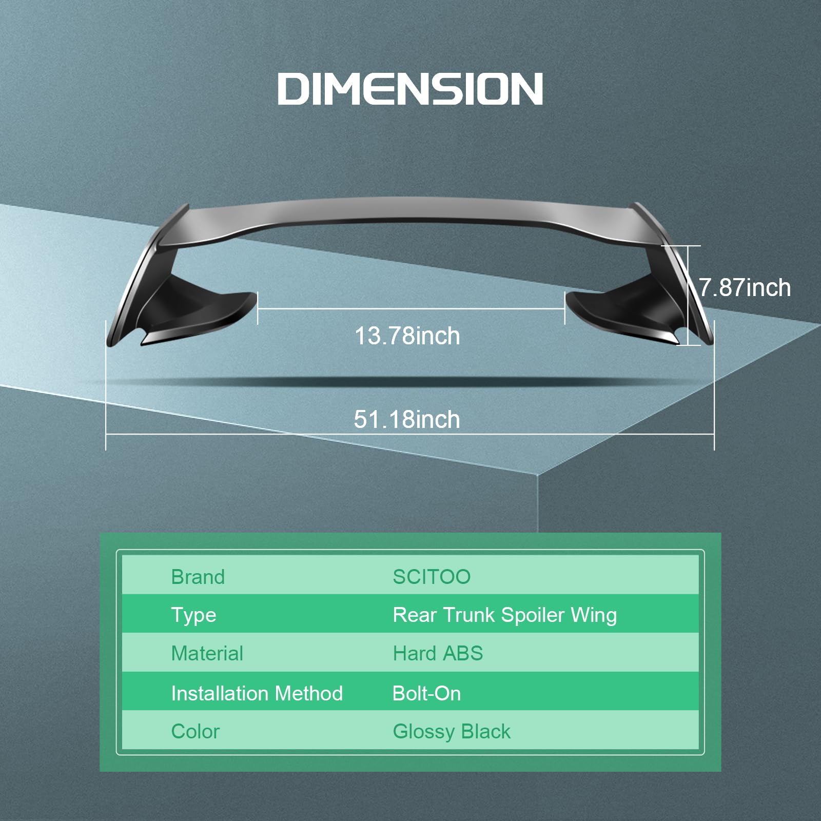 SCITOO Rear Trunk Spoiler Wing for WRX, Bolt-on Rear Wing Trunk Spoiler for Subaru WRX STI Sedan 2015-2021 for Scion tC 2011-201