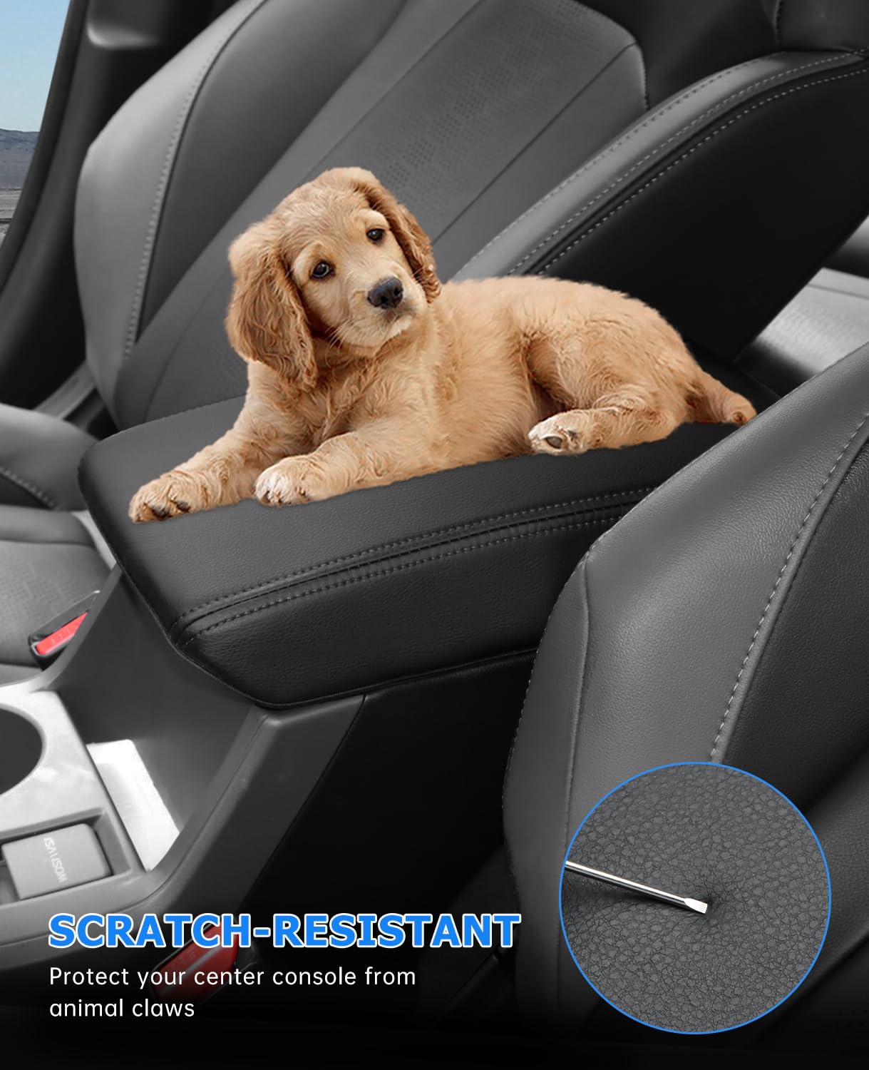 INTGET Car Center Console Armrest Cover for Subaru Crosstrek/Impreza Accessories 2024 Leather Arm Rest Box Lid Middle Console Se