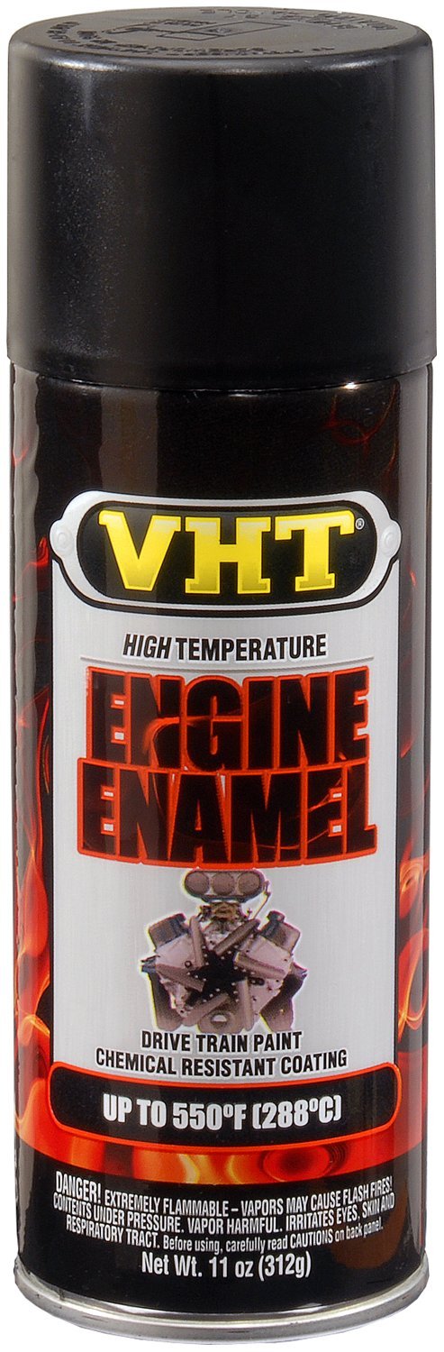 VHT SP130-6PK 550 Engine Enamel High Heat Spray Paint - Flat Black - 11 oz. Aerosol Can, Pack of 6