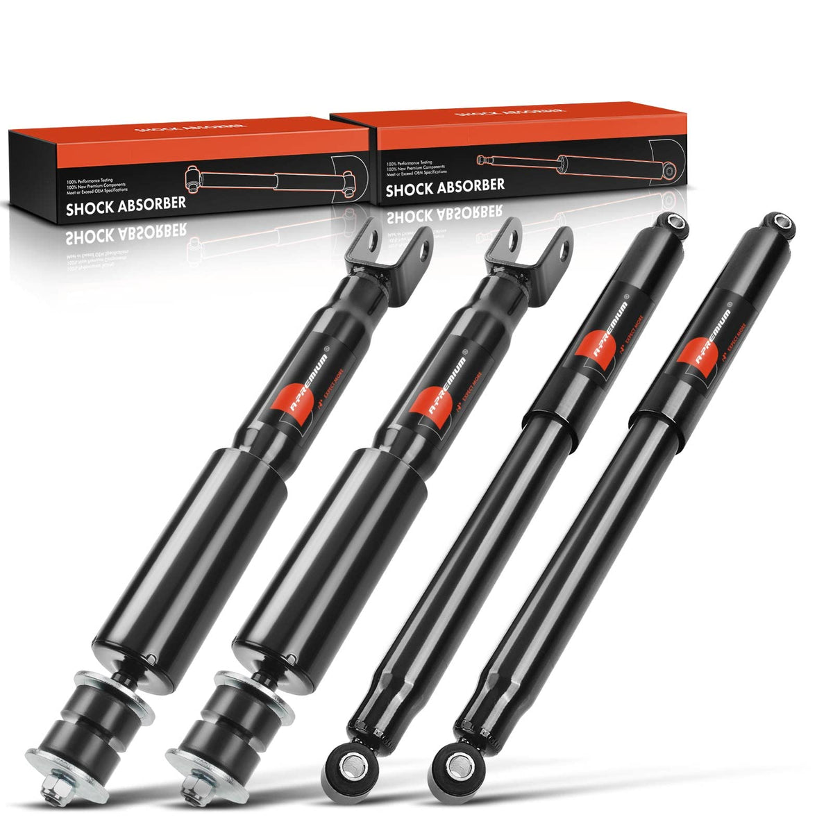 A-Premium Front And Rear Shock Absorbers Struts Compatible With Chevrolet Gmc Silverado 1500 Sierra 1500 (Classic) 1999-2007 -[4Wd, Exc. Electronic Suspension & Quadrasteer]