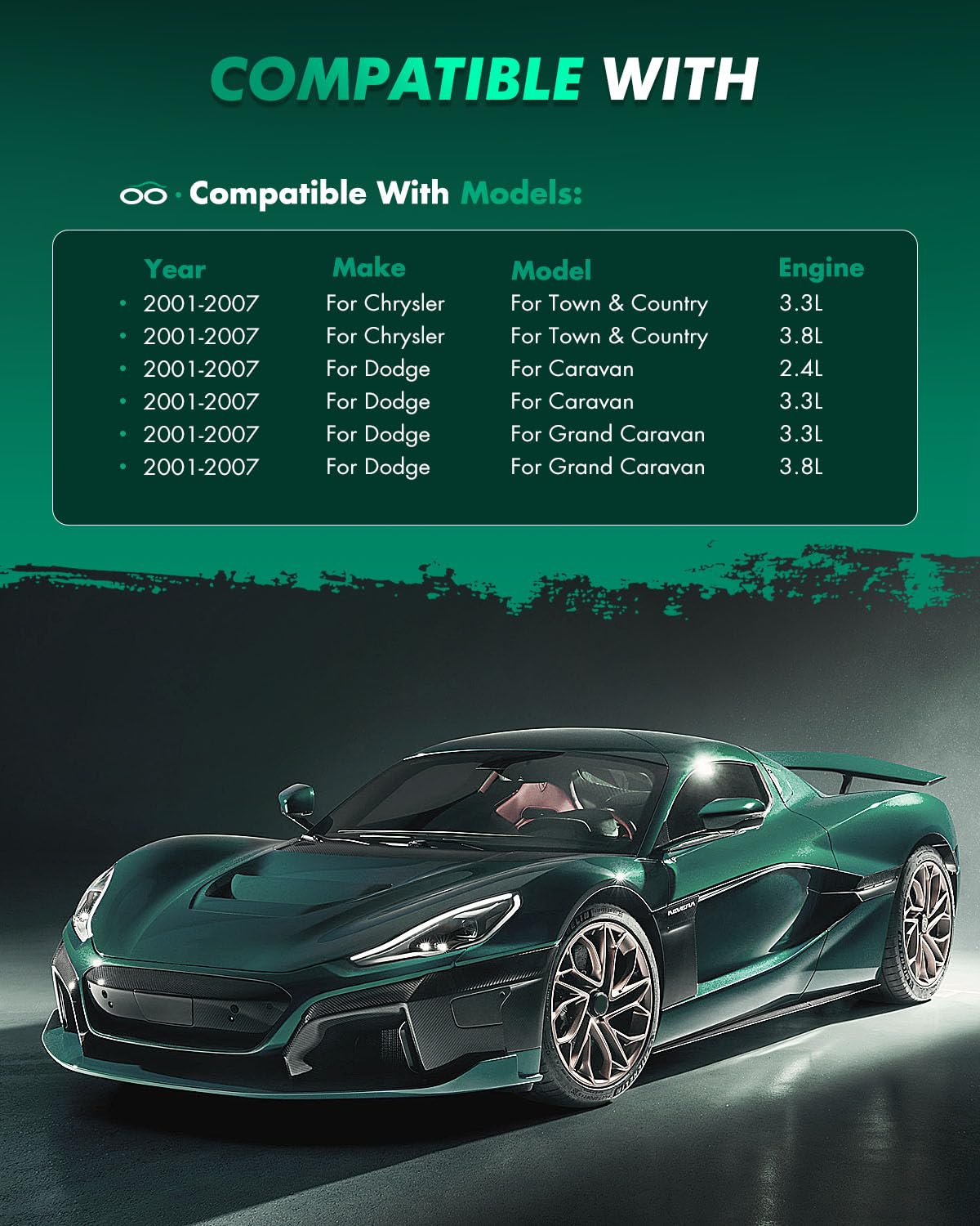 Ceramic Brake Pads Kits,Scitoo 8Pcs Brakes Pads Set Fit For 2001-2007 For Chrysler Town & Country,2001-2007 For Dodge Caravan,20