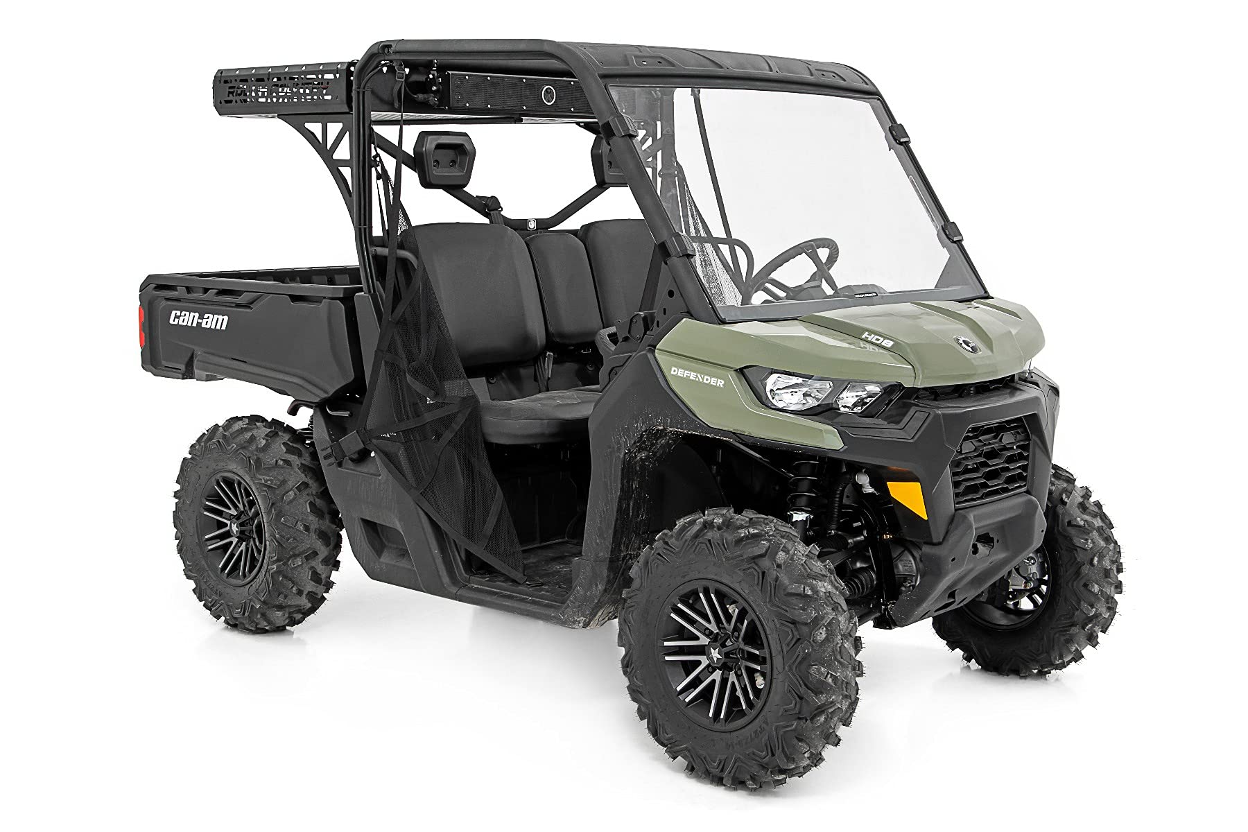 Rough Country Rear Cargo Rack for 17-22 Can-Am Defender, Alloy Steel, Black, Model 97024