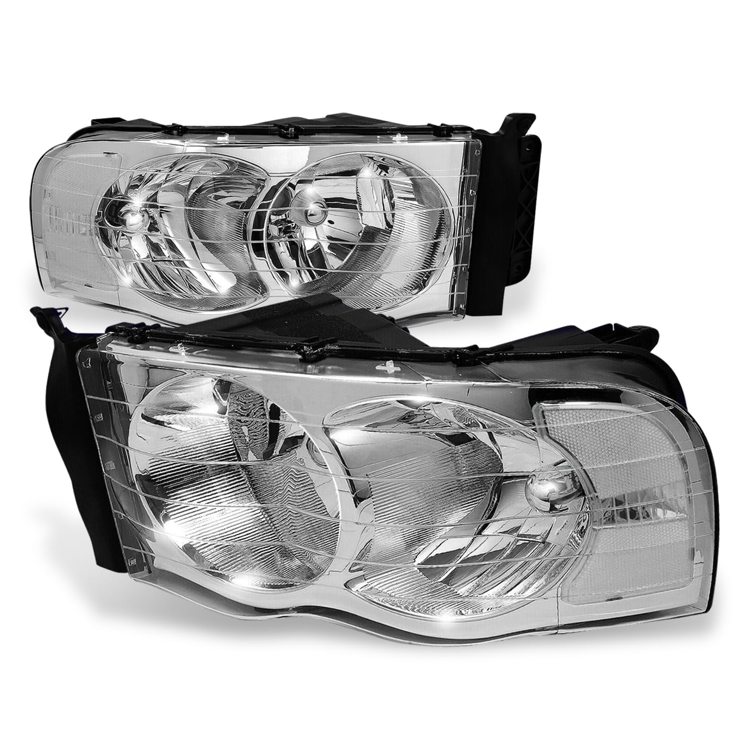 Auto Dynasty Halogen Model Headlight Assembly Compatible With Dodge Ram 1500 2500 3500 Pickup Truck 2002 2003 2004 2005, Driver