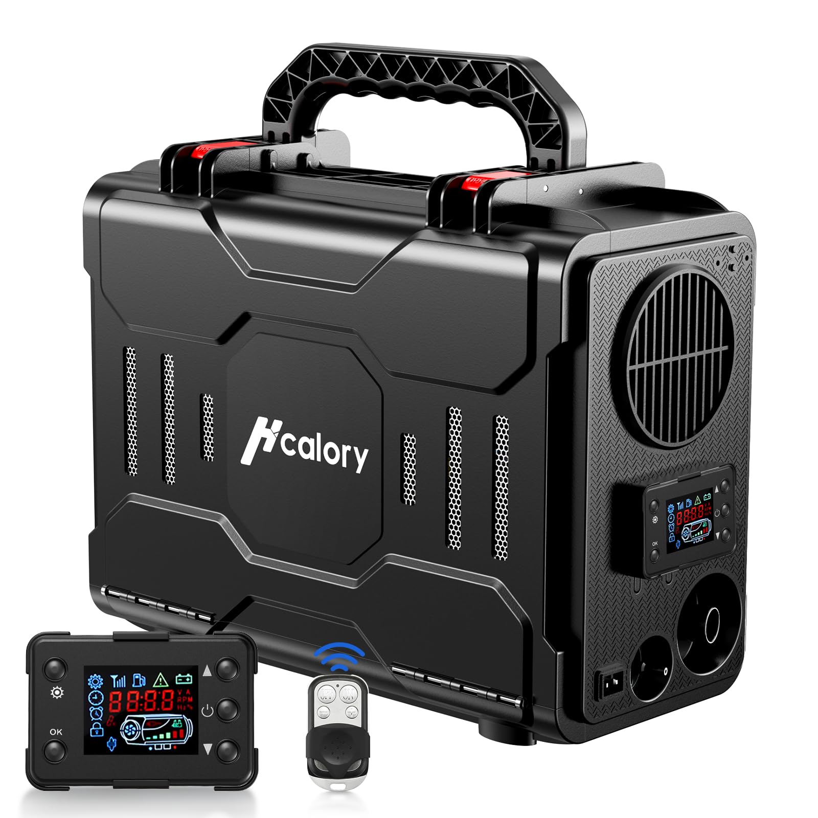 Hcalory 12V Portable Diesel Air Heater, 5Kw All-In-One Diesel Parking Heater, Parking Bunk Heater With Remote Control, And Lcd Monitor For Car Trucks Boat Bus Rv Motor-Homes And Camper