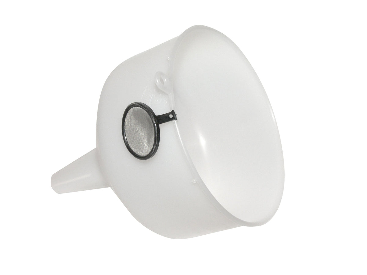 WirthCo 90090 Funnel King White Polyethylene Side Fill Funnel - 144 oz. Capacity