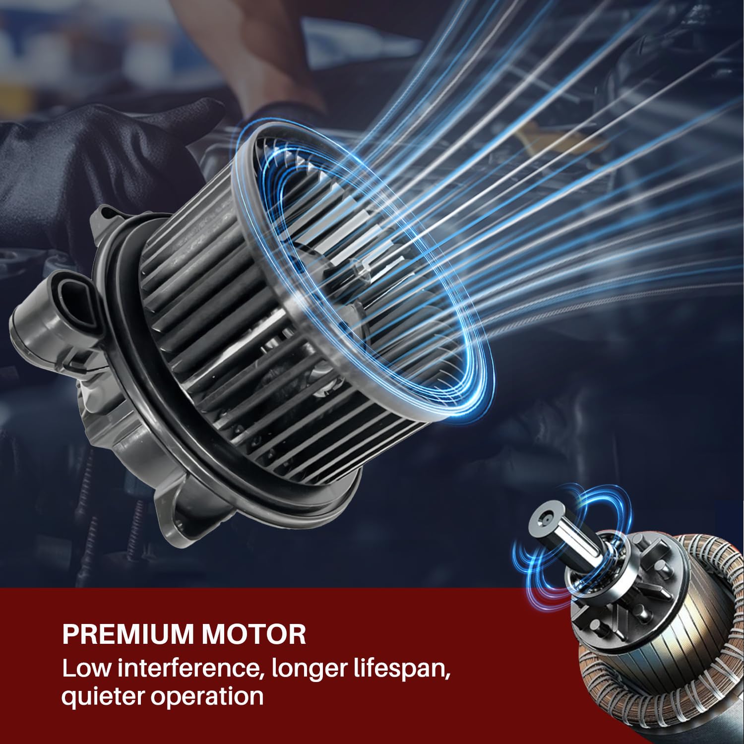 Aspligo 700110 Front Ac Heater Blower Motor Fan Fit For Buick Lesabre For Cadillac Deville 2002-2005, Seville 2003-2004, For Old