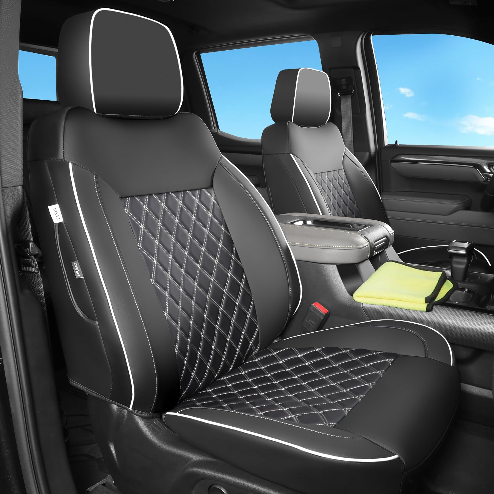 Tandi For Chevy Silverado & Gmc Sierra Seat Covers With Faux Leather For 2019 2020 2021 2022 2023 2024 2025 Chevy Silverado & Gm