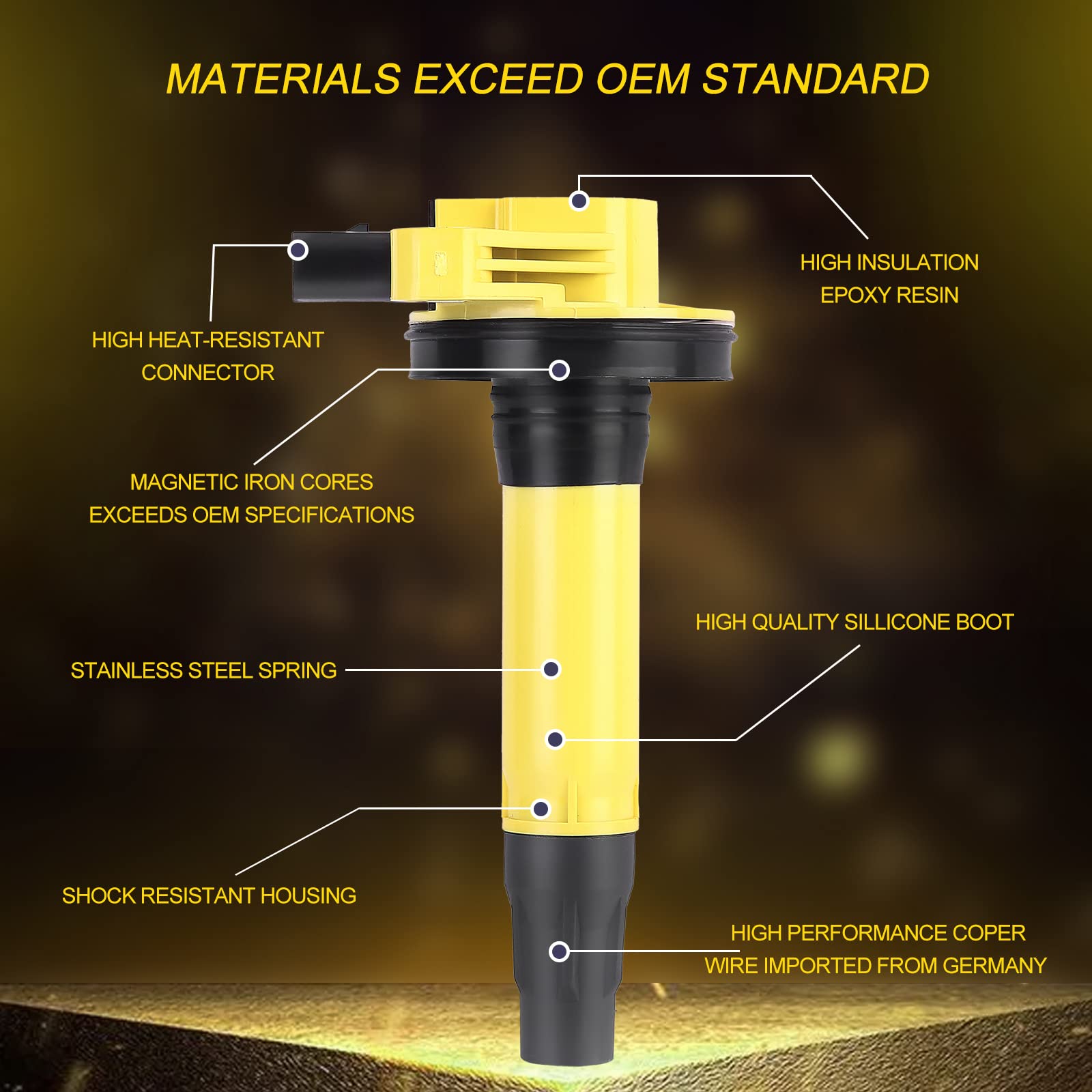 Partselect 6Pcs Ignition Coil Pack Uf-553 Dg520 Replacement For Ford Explorer F150 Edge Fusion Mustang Taurus Lincoln Mks Mkx Mk