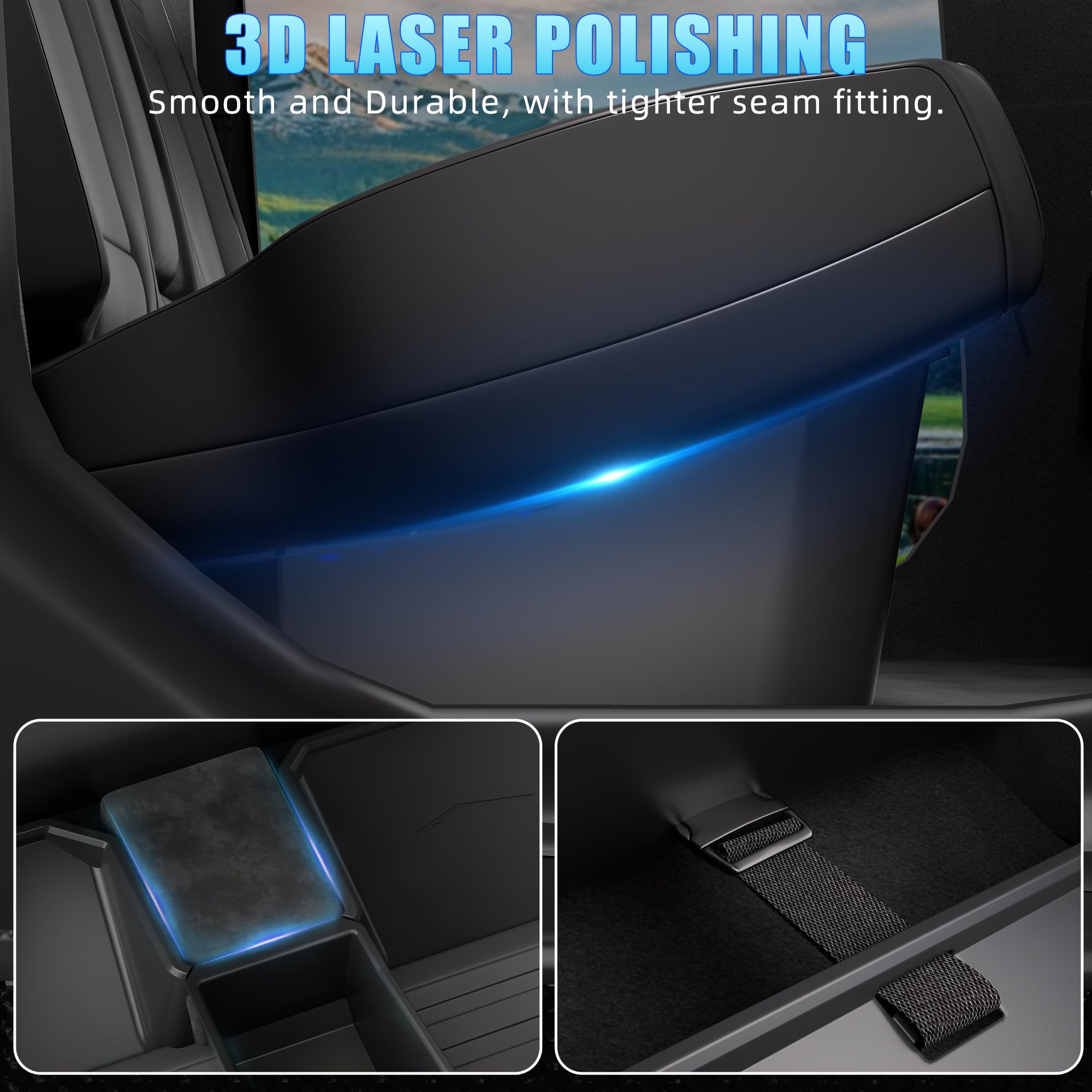 WHALEMOTOR Underseat Storage Compatible with Cybertruck 2024, Rear Under Seat Organizer Cargo Box For Cybertruck 24 Accessories,