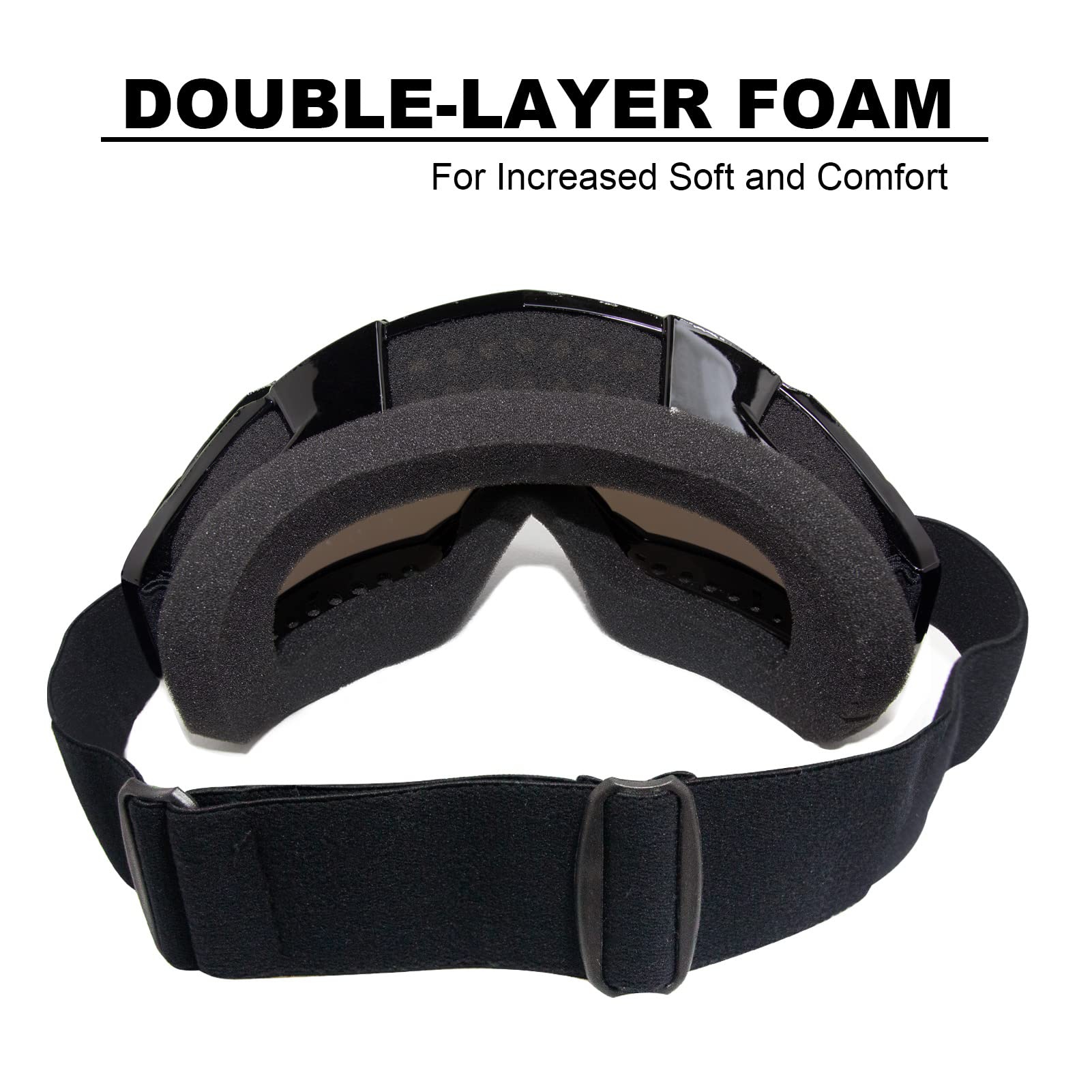 Copvner Motocross Goggles, Silver Lens, Black Frame, Adjustable Strap, Offroad Goggles For Adults Men Women Youth Kids, Uv Prote