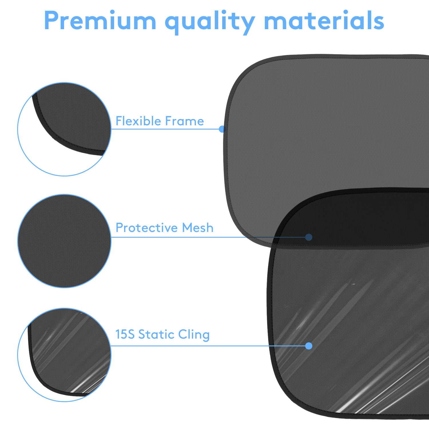 Car Window Shade for Baby (20x12), 2 Pack See-Through Car Window Shades, Car Sun Shade Baby with Suction Cups, Complete Kids