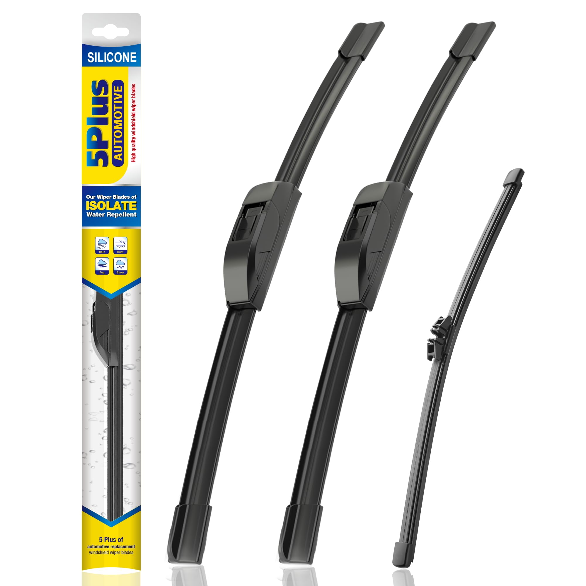 5 Plus Silicone Windshield Wipers Replacement For 2018-2024 Ford Expedition Wiper Blades(Set Of 3),Automotive Replacement Windsh