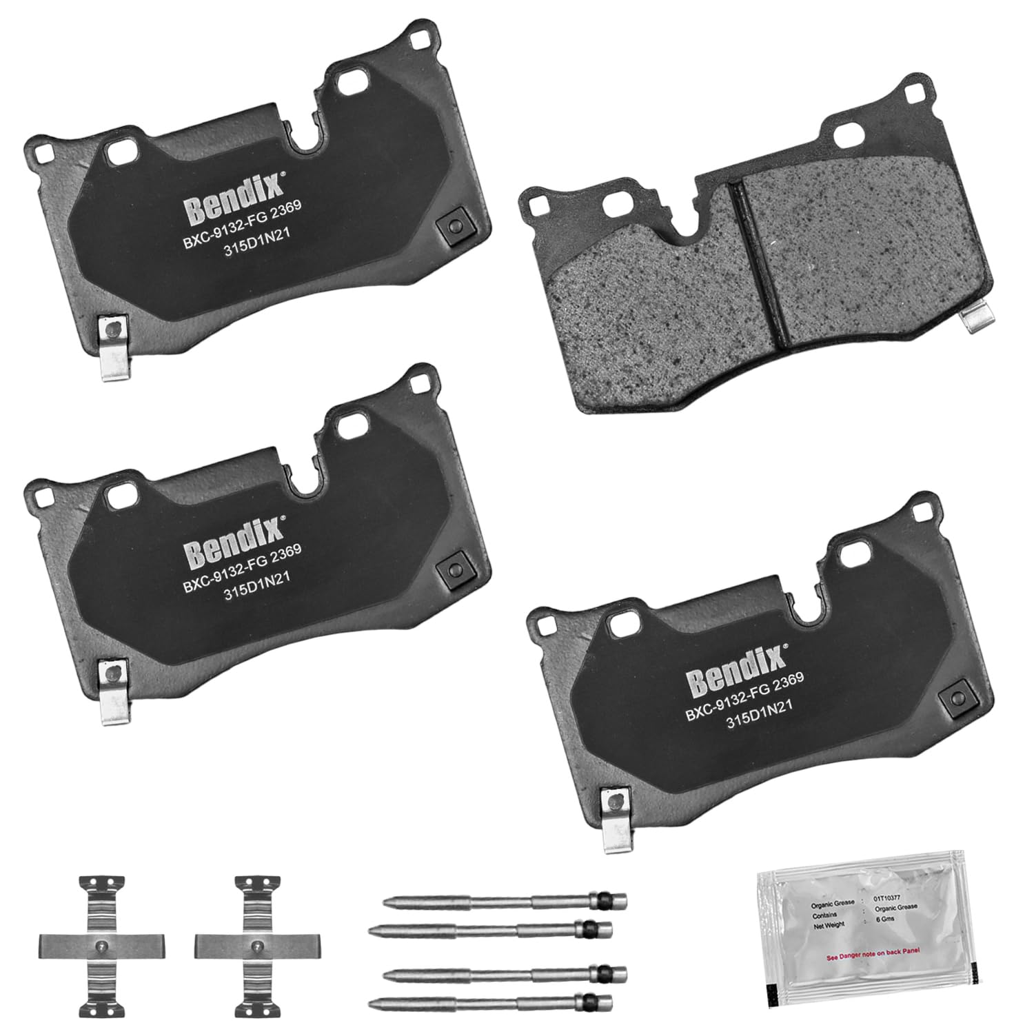Bendix Priority1 Cfc2369 Ceramic Rear Brake Pads For Chevrolet Corvette 2020, Corvette 2023-2022