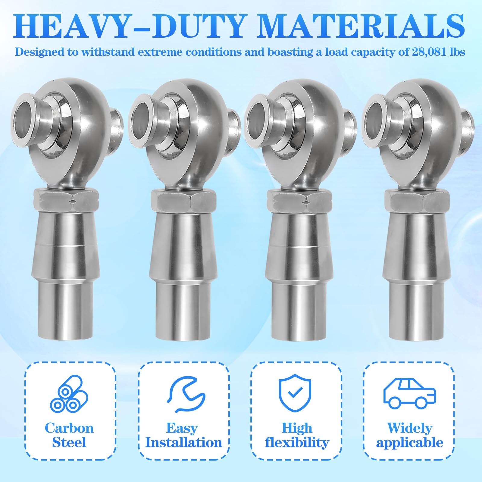 YIFUOK 3/4'' Heim Joint Rod End Kit,3/4''-16 Thread x 3/4 Bore,RH & LH Hand Thread Heim Joint,with Bung .750'' Wall Chromoly Joi