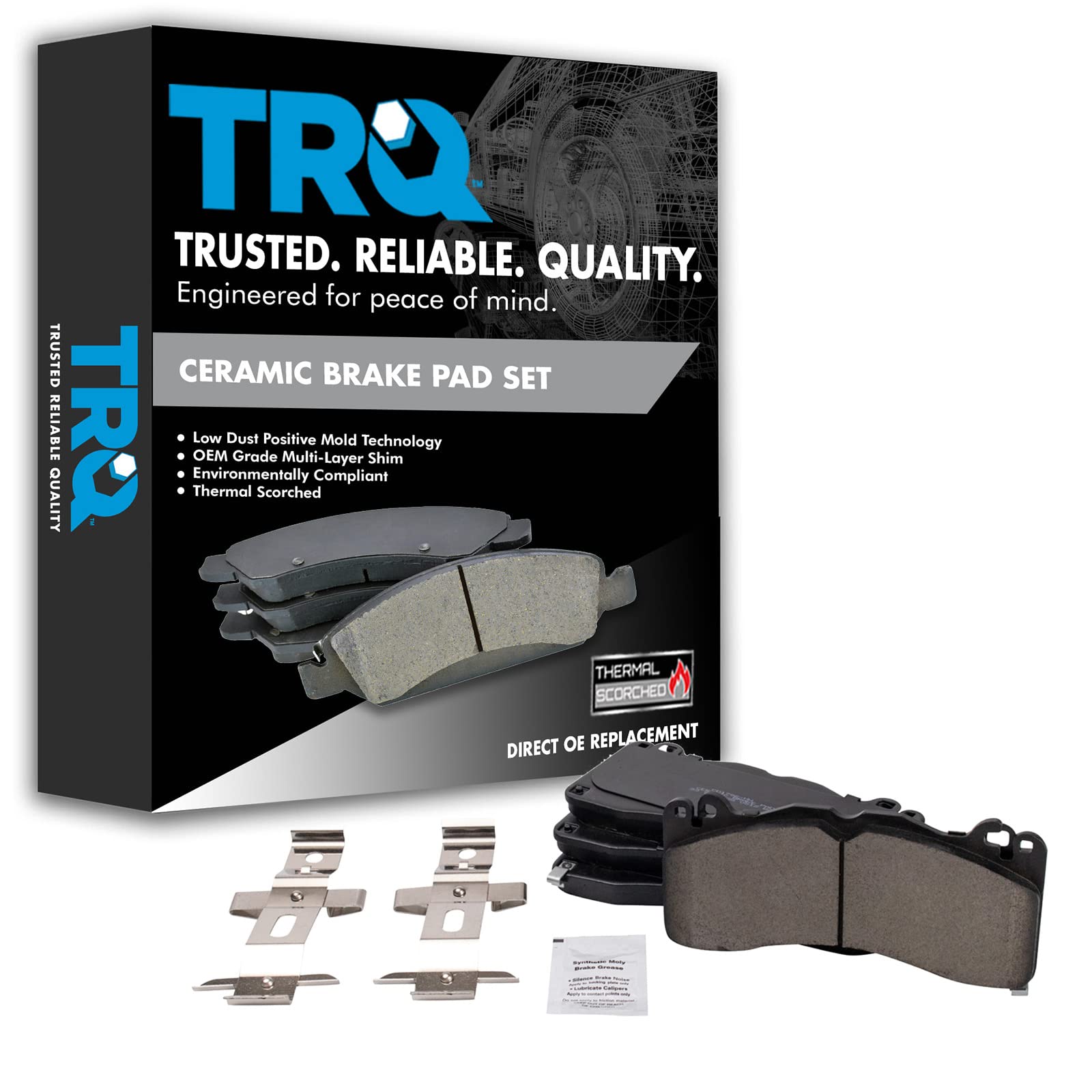 Trq Front Brake Pads Ceramic Compatible With 2015-2022 Ford Mustang