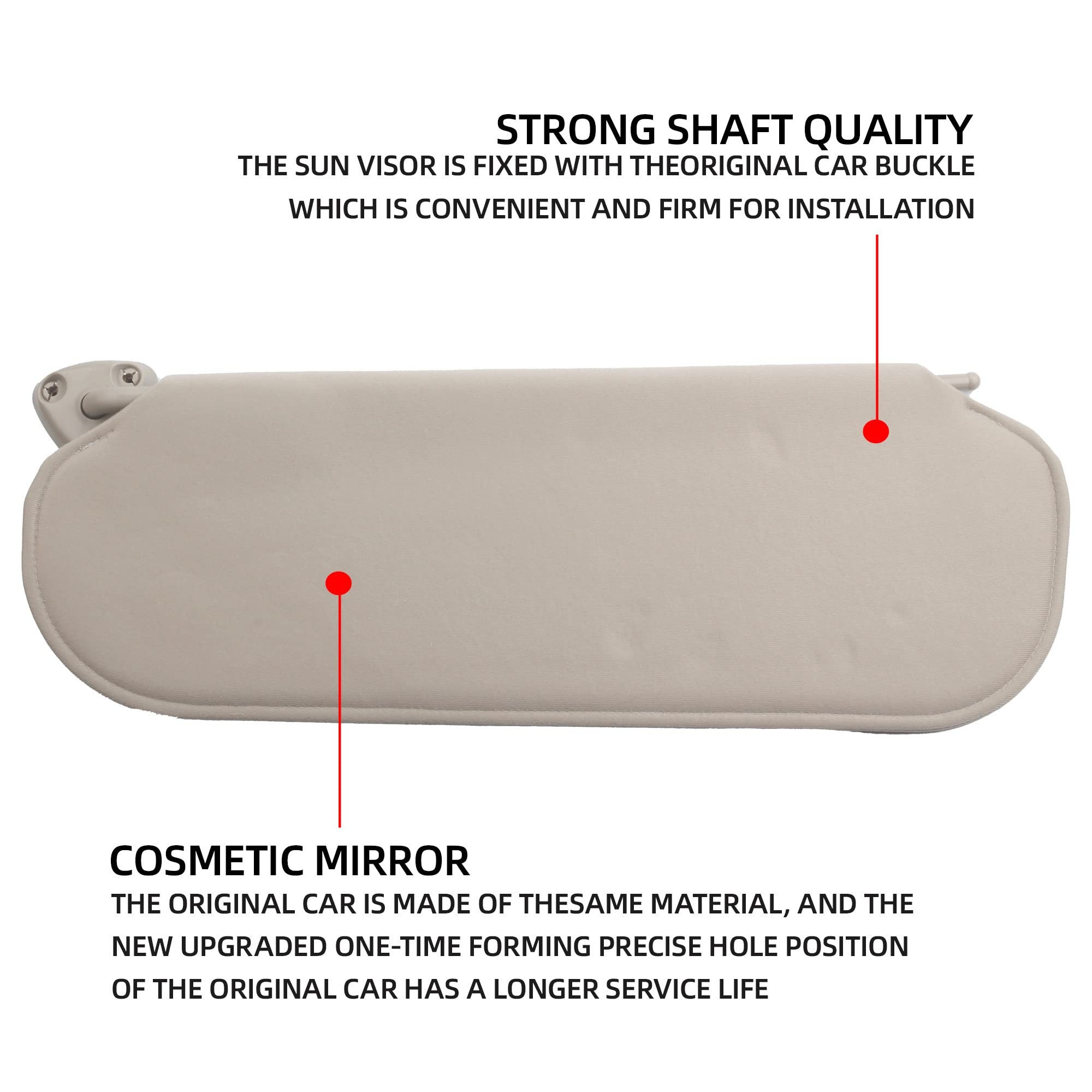 Dasbecan Gray Left Driver Side Sun Visor Compatible With Chevrolet Express Gmc Savana 1500 2500 3500 4500 1999-2019 Replaces# 84