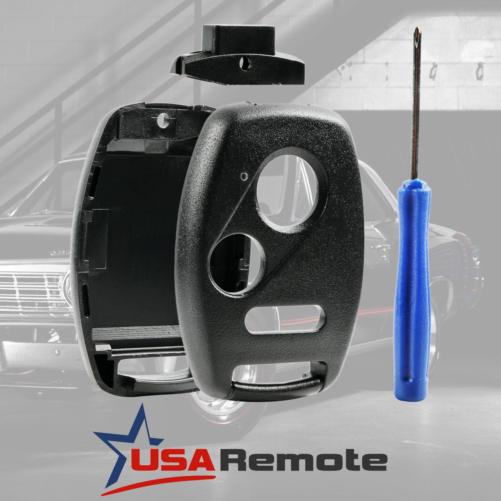 USA Remote CUTTING NOT REQUIRED - Key Fob Keyless Entry Remote Shell Case & Pad fits Honda Accord/Civic/CR-V/Fit/Odyssey/Pilot/Ridgeline/CR-Z