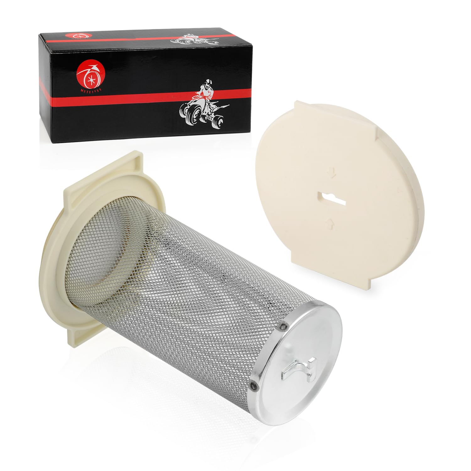 Air Filter Cage Guide & End Cap For Yamaha Big Bear 350 Moto-4 250 350 Timberwolf 250 Yfb250 1987-2000 Kodiak 400 1993-1999 1Yw-14458-01-00