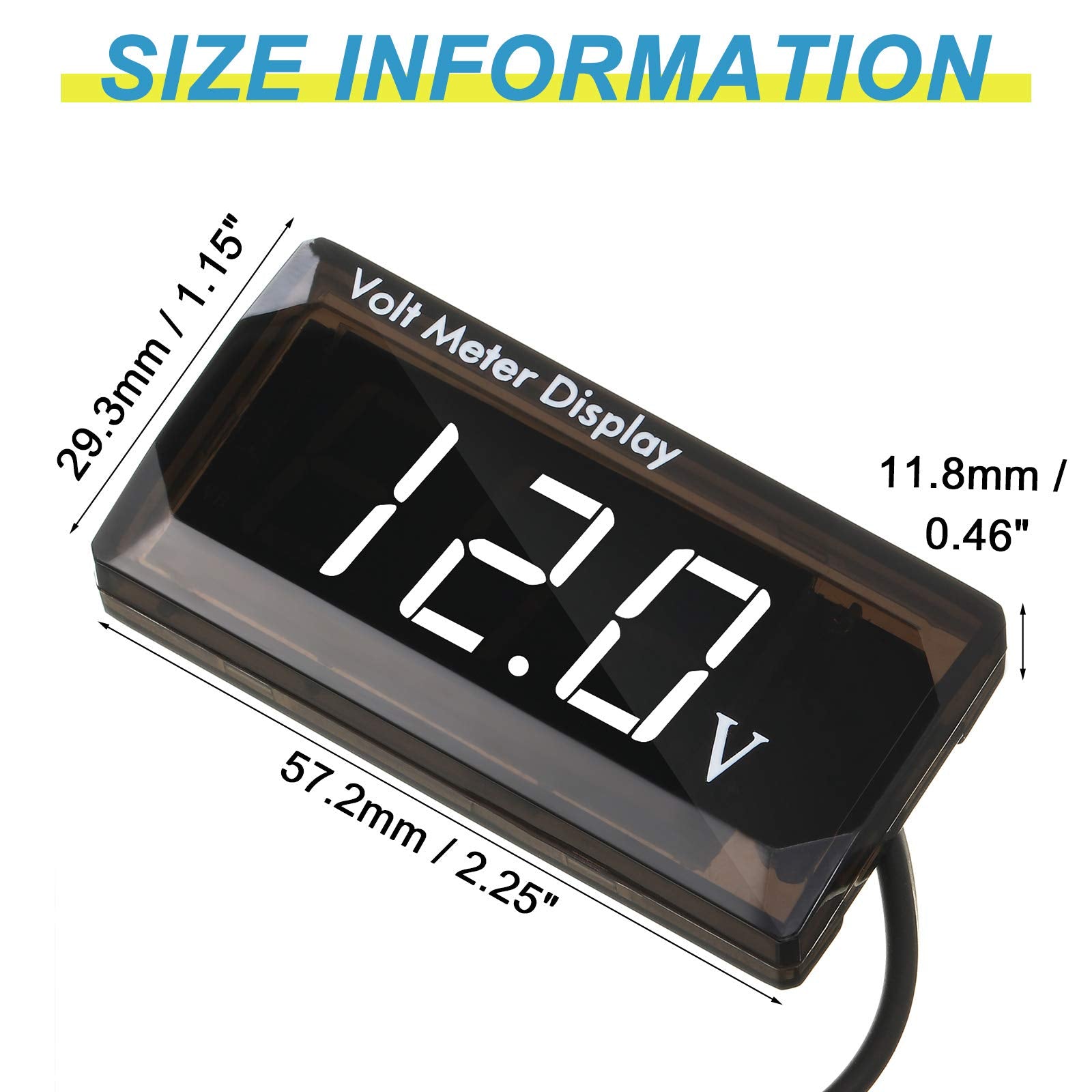 2 Pieces Dc 4 To 28V Car Digital Voltmeter 12V Voltage Meter Car Audio Gauge Led Display 12V Waterproof Voltage Gauge Meter For