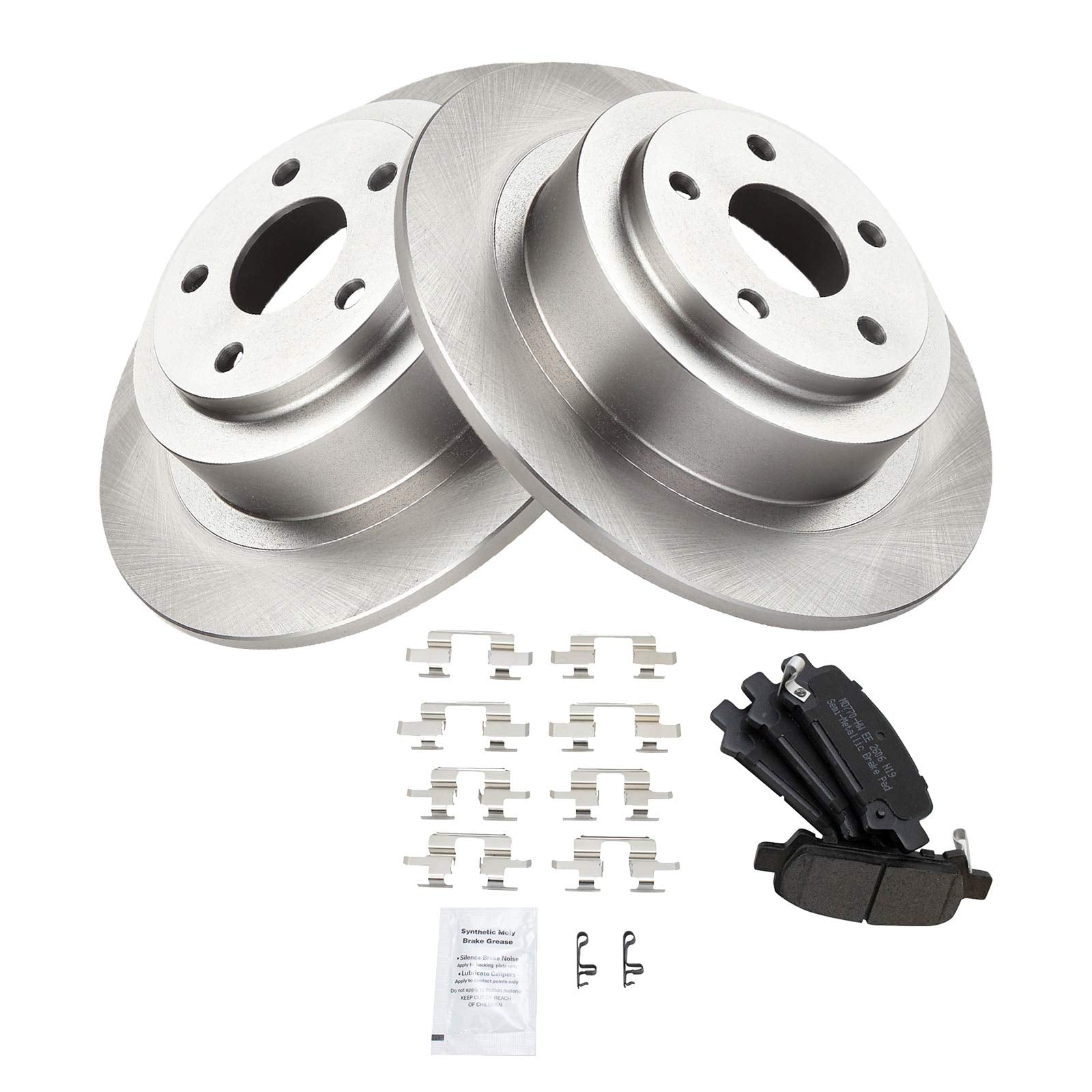 Trq Rear Brake Pad & Rotor Kit Brake Pads Brake Rotor Semi-Metallic Compatible With 2003-2006 Subaru Baja 2000-2004 Legacy Outba