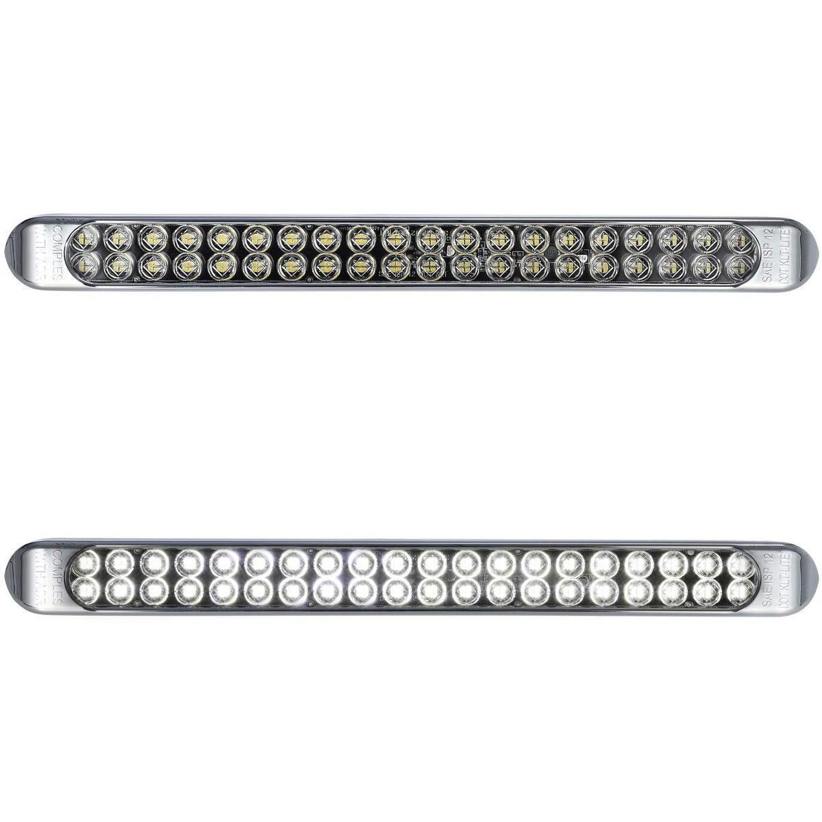 Partsam 2Pcs 17 Inch White Led Truck Trailer Light Bar 40 LED Clear Lens Dual Row, Sealed White 17'' LED Waterproof Light Bar Ba