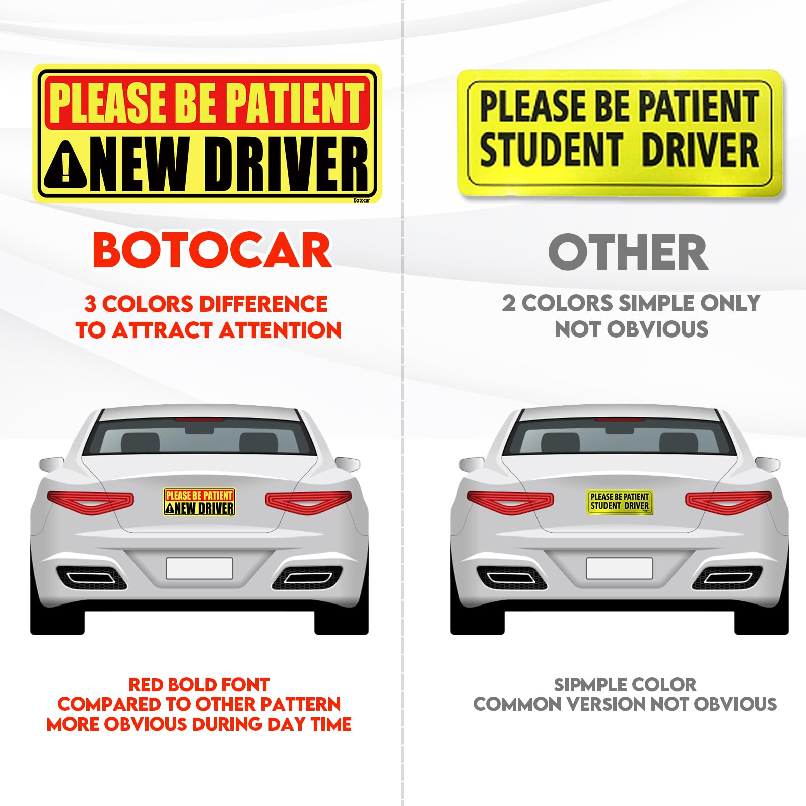 New Driver Sticker Magnet For Car 3 Pack, Please Be Patient New Driver Magnet, Magnetic New Driver Magnet For Car, New Drivers V