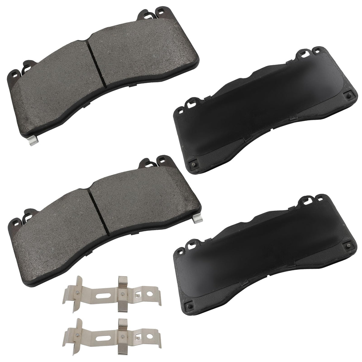 Cciyu D1792 Front Semi-Metal Disc Brake Pads Set W/Hardware Fit For Ford For Mustang 2017-2021