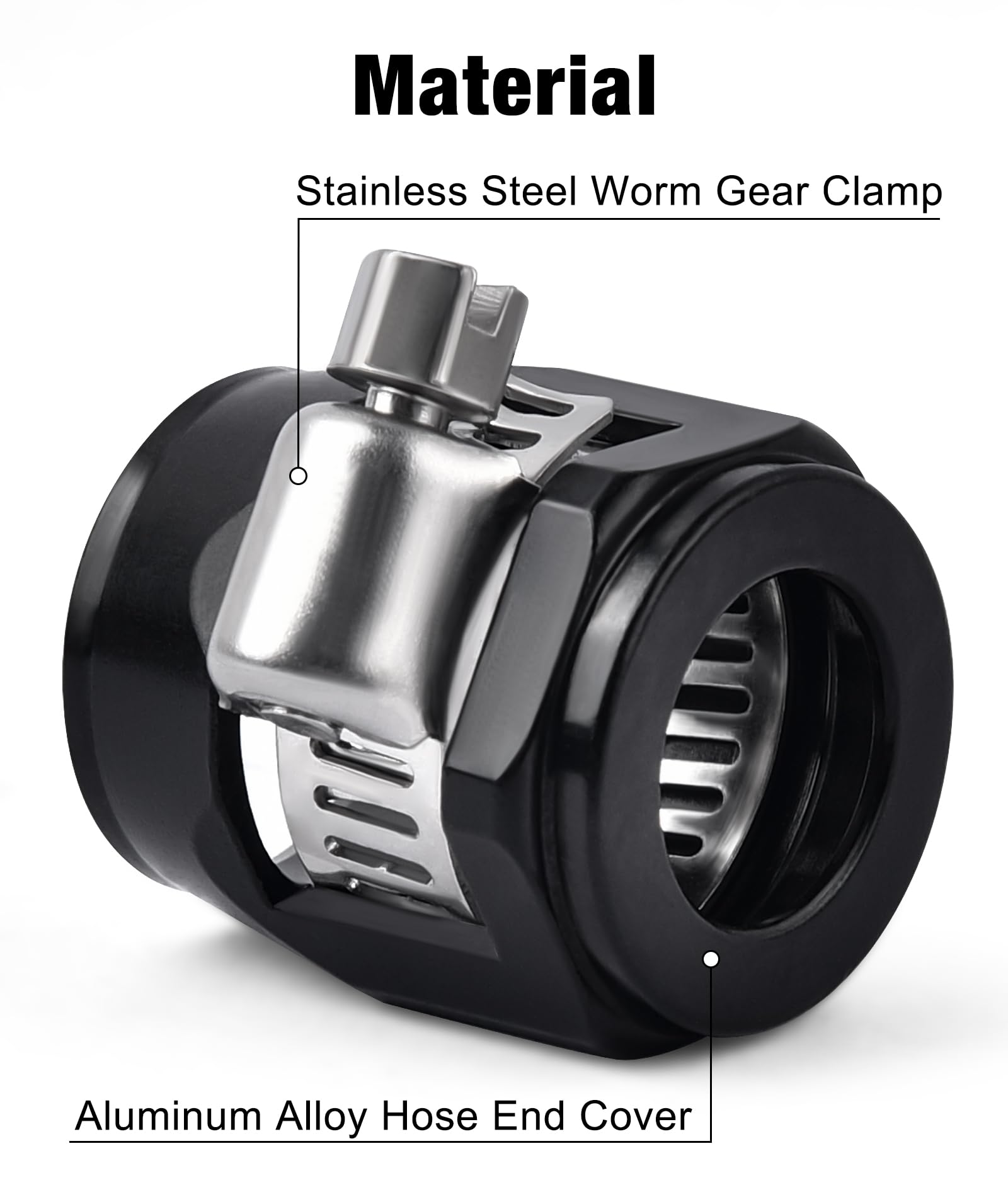 Evil Energy 6An Hose Finisher Clamp Aluminium Black For Stainless Braided Hoses,Rubber Hoses End Finisher