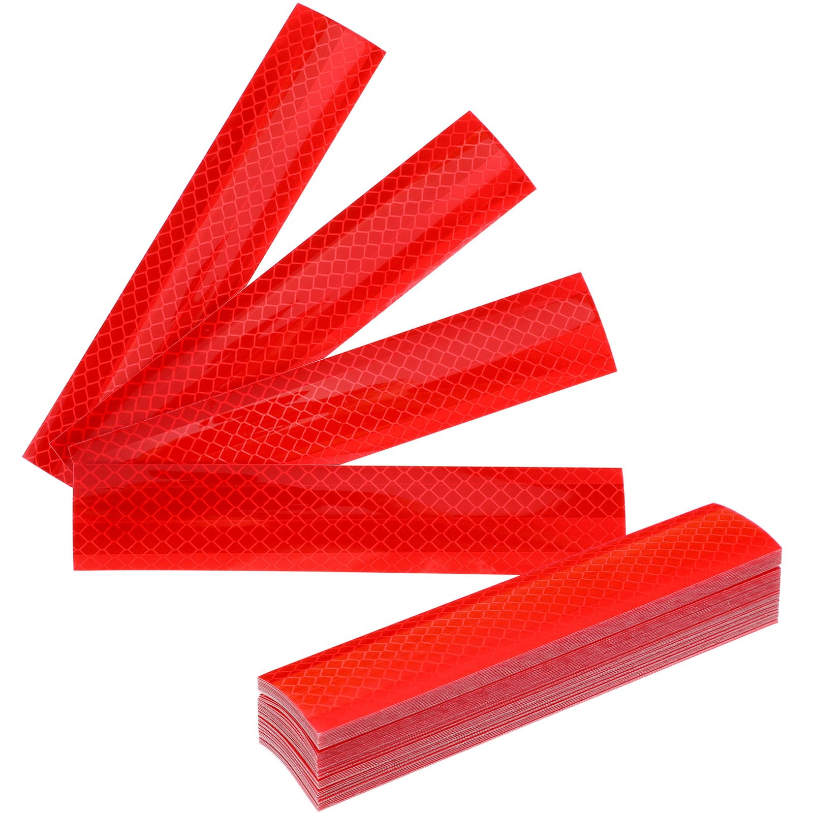 50 Pack Red Reflective Strips Premium Diamond Grade Reflective Stickers 1.2 x 6 inch Outdoor Waterproof Adhesive Reflective Stic