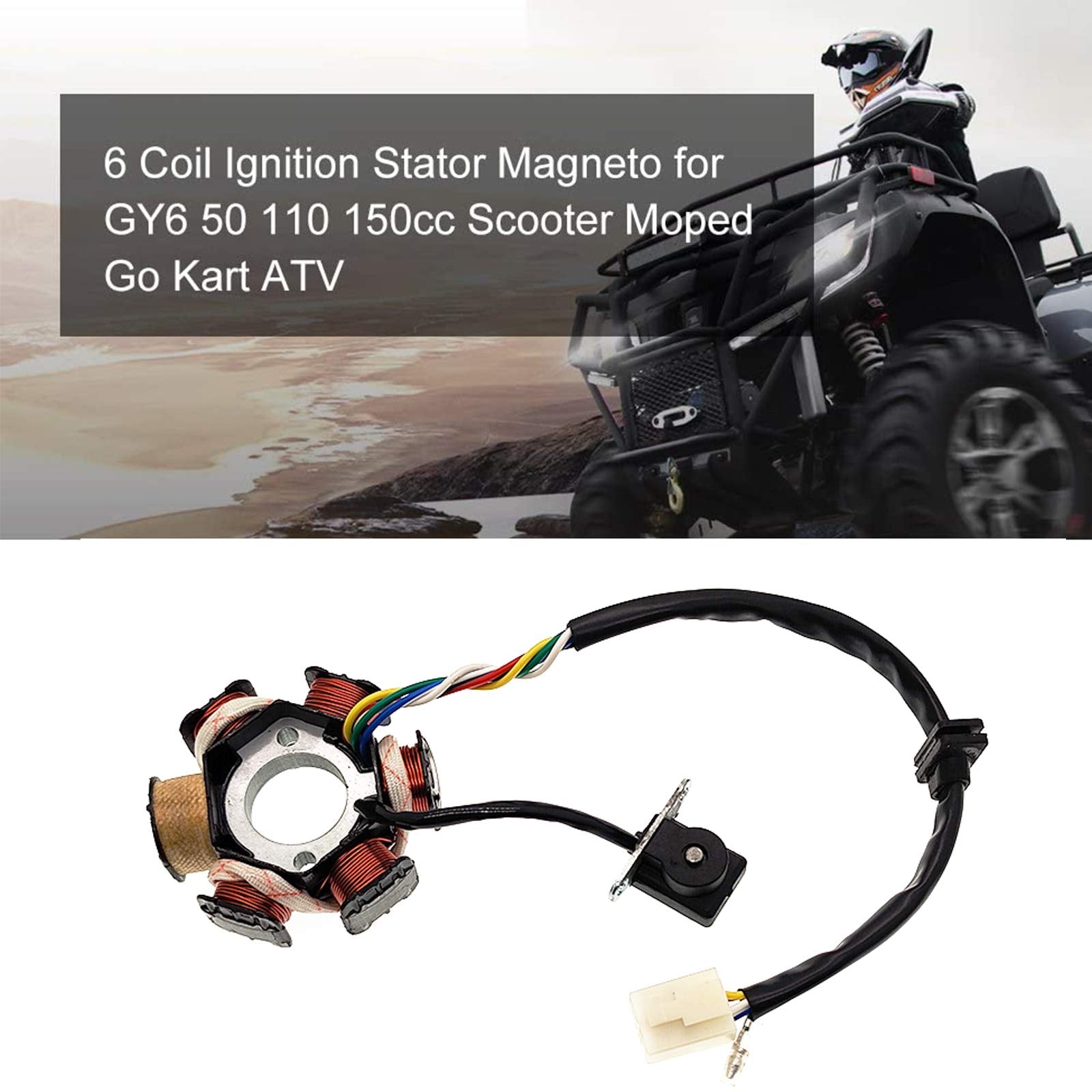 GY6 performance stator coil 50cc 110cc 125cc 150cc AC 6 coil 5 wire stator for GY6 50cc 125cc 150cc taotao Scooter Atv Go kart M