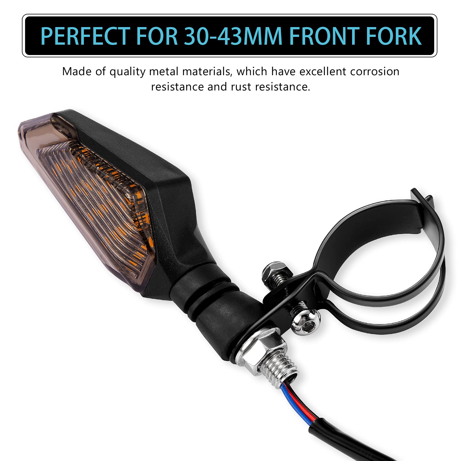 Frienda 2 Pairs Motorcycle Fork Indicator Brackets Metal Motorcycle Turn Signal Mount Brackets Turn Signal Light Indicator Brack