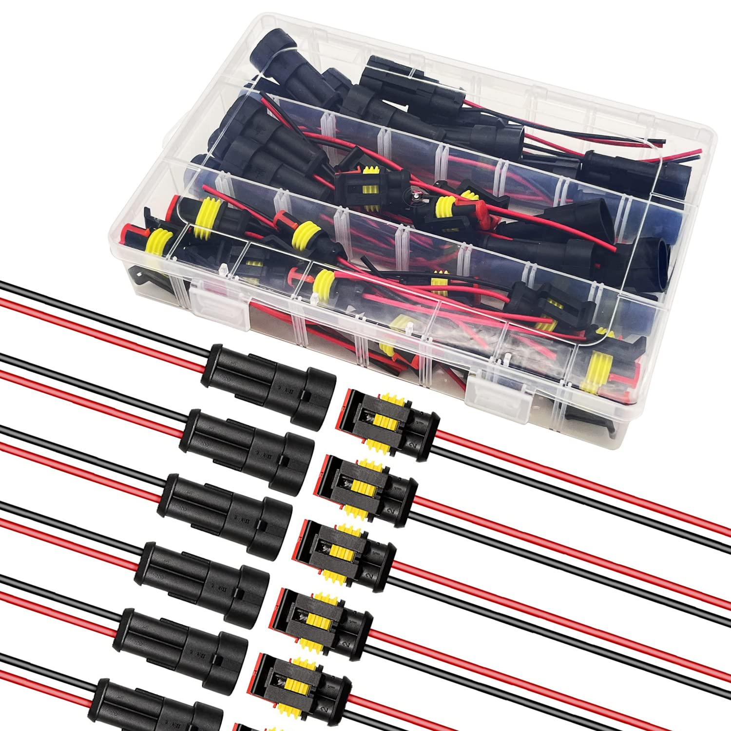 Twippo 20 Awg 20 Kits 2 Pin Connector Waterproof Wire Connectors 2 Pin Automotive Electrical Connectors Quick Disconnect Wire Co