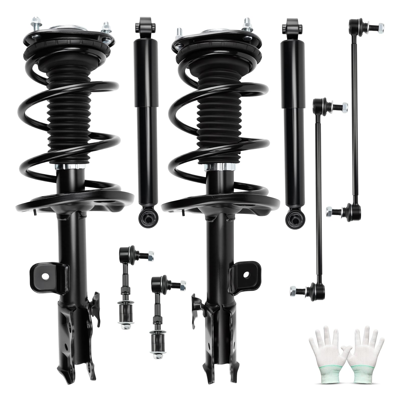 KAX Complete Struts w/Coil Springs Replacement Strut Shocks Assembly 172275,172276,349024,K750043,K750257 for Toyota RAV4 2006-2