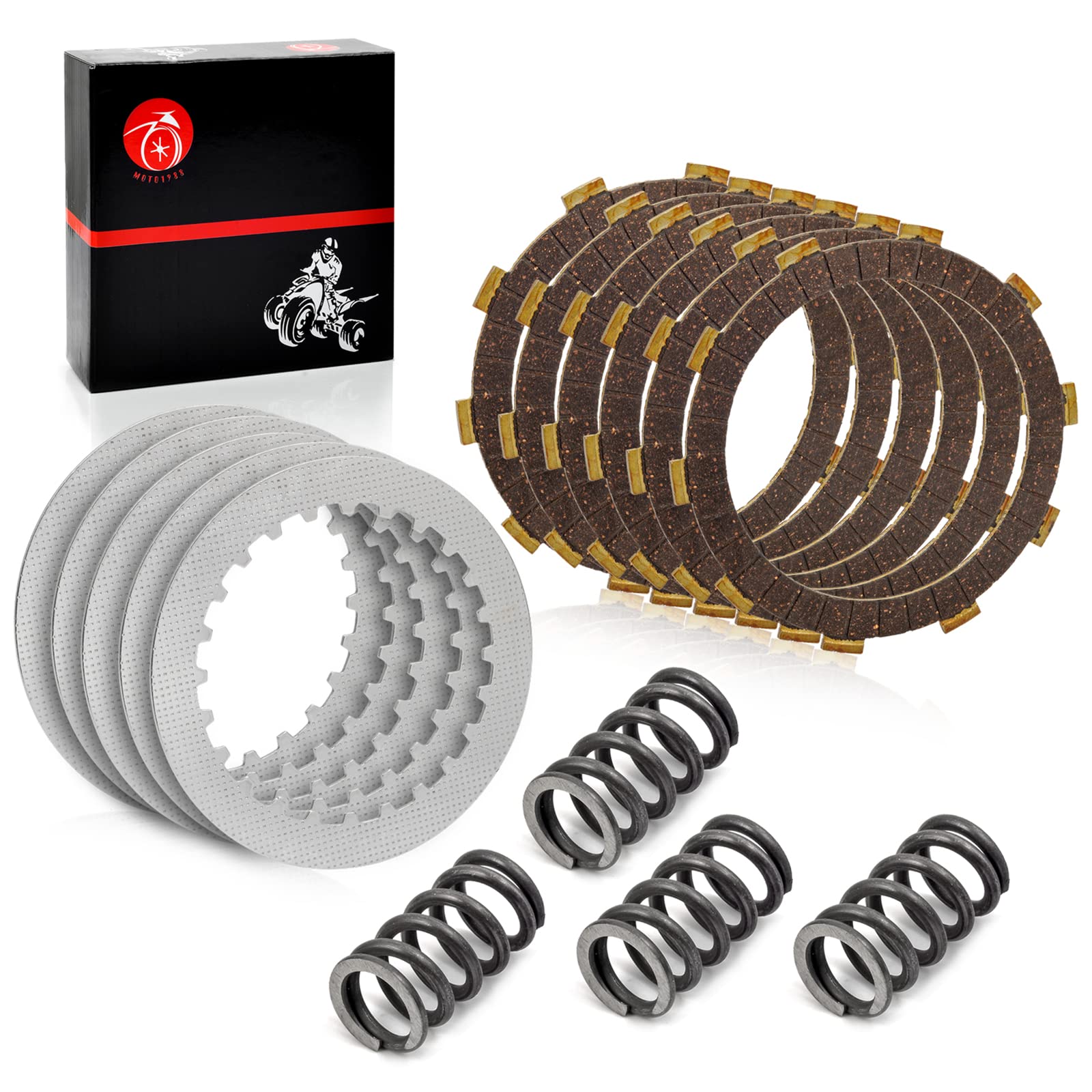 MOTO1988 Clutch Friction Plates Kit & Gasket and Heavy Duty Springs Compatible with Honda 300EX TRX300EX Sportrax 300 EX 2x4 199