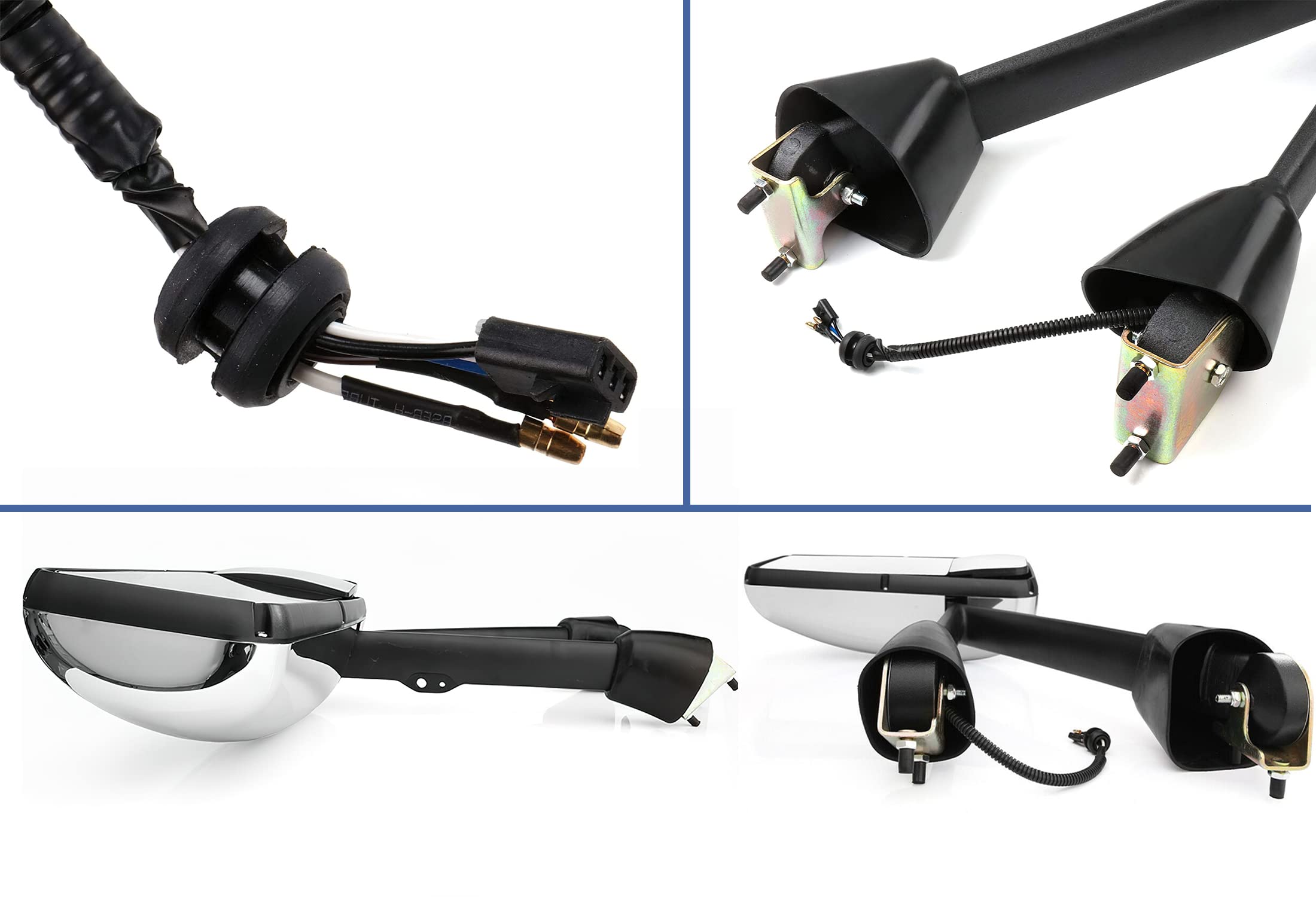 Kozak Chrome Door Mirror With Arms Left (Driver Side) Compatible With Kenworth T660 T600 T800 2008-2016 Plus Kenworth Logo, 2X22' Windshield Wipers And Kozak Reflective Vest