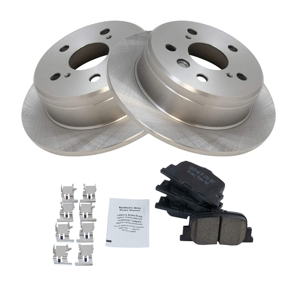 Trq Rear Brake Pad & Rotor Kit Brake Pads Brake Rotor Ceramic Compatible With 2000-2001 Lexus Es300 Toyota Camry