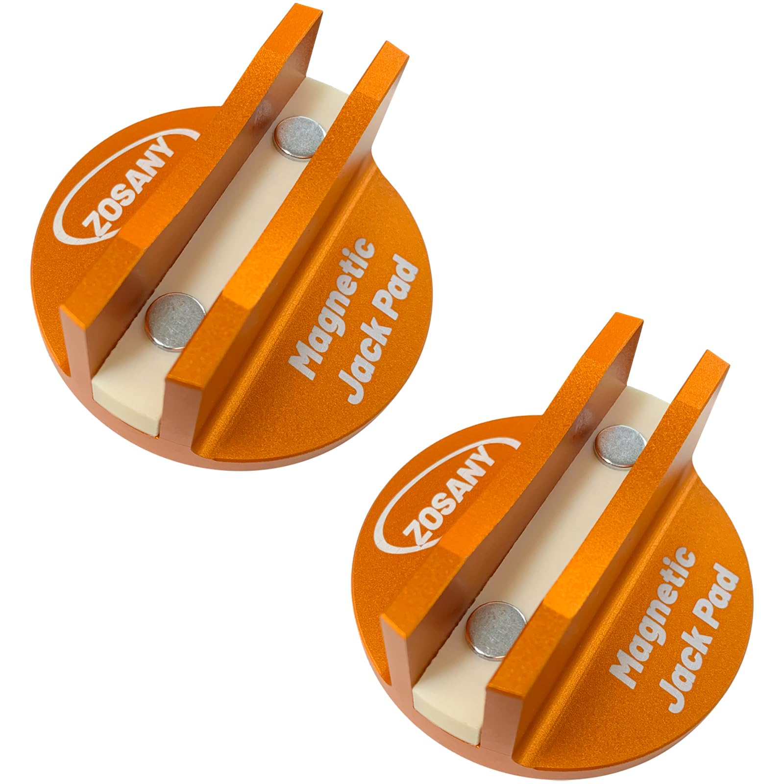 ZOSANY Universal Magnetic Jack Pad, 2PCS Pinch Weld Jack Adapter with Large Slotted, Aluminum Grooved Pinch Weld Frame Rail Adap