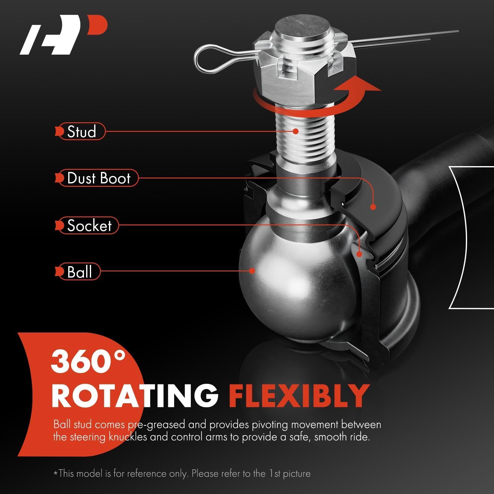 A-Premium 4Pcs Front Inner & Outer Tie Rod Ends Kit, Fit For Chevy & GMC & Cadillac - 1999-2007 - Silverado Tahoe Suburban 2500
