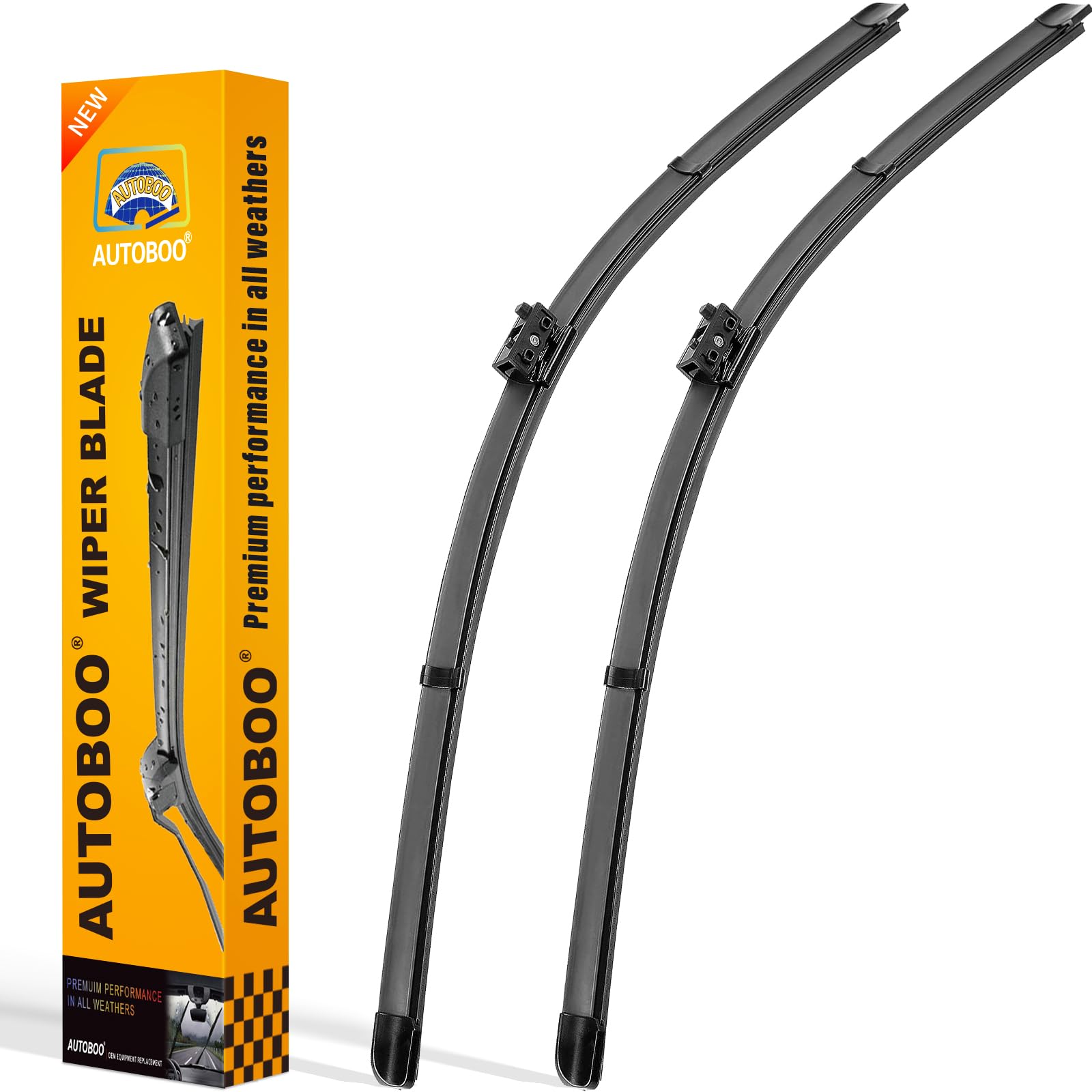 Autoboo 22''+22'' Windshield Wiper Blade Sets Replacement For Mercedes Benz C Class And Glc Class 2015-2020 W205 C205 A205 -Orig