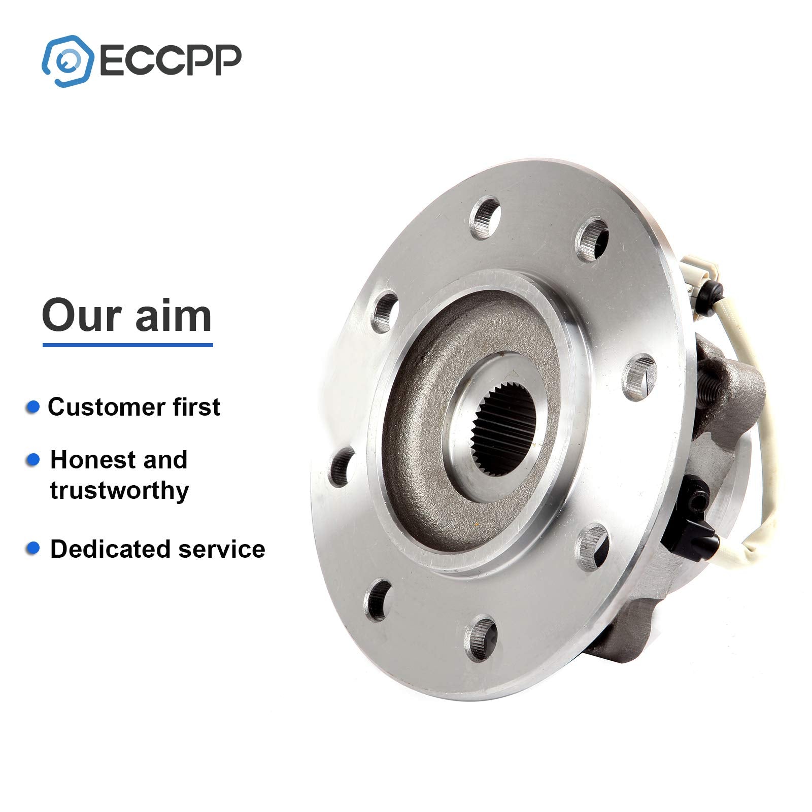 ECCPP Front Wheel Hub Bearing Assembly 8 Lugs w/ABS for 1996-2000 Chevy K3500 GMC K2500 Compatible with 515041